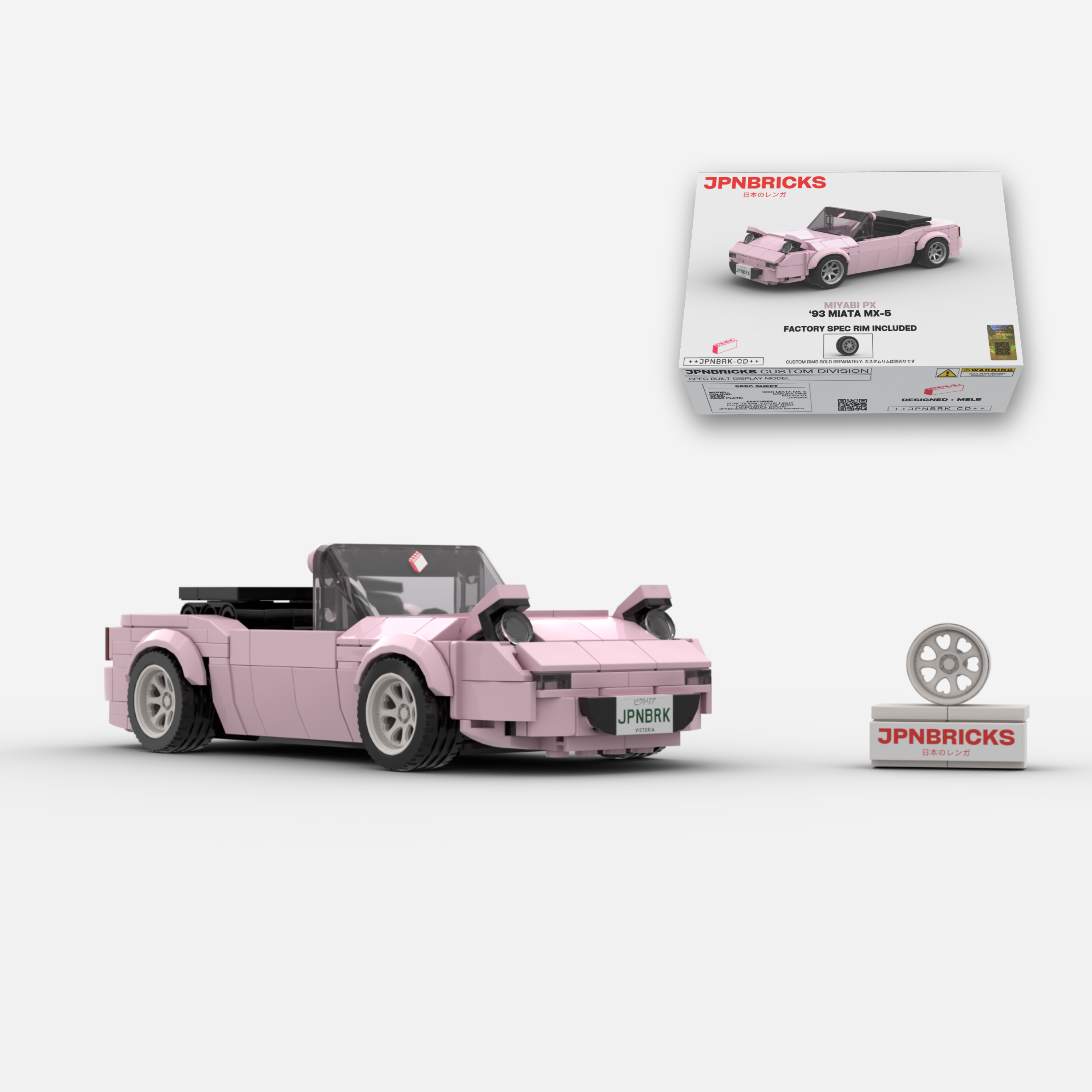 1993 Miata MX-5 Sakura Pink Brick Car Model Kit