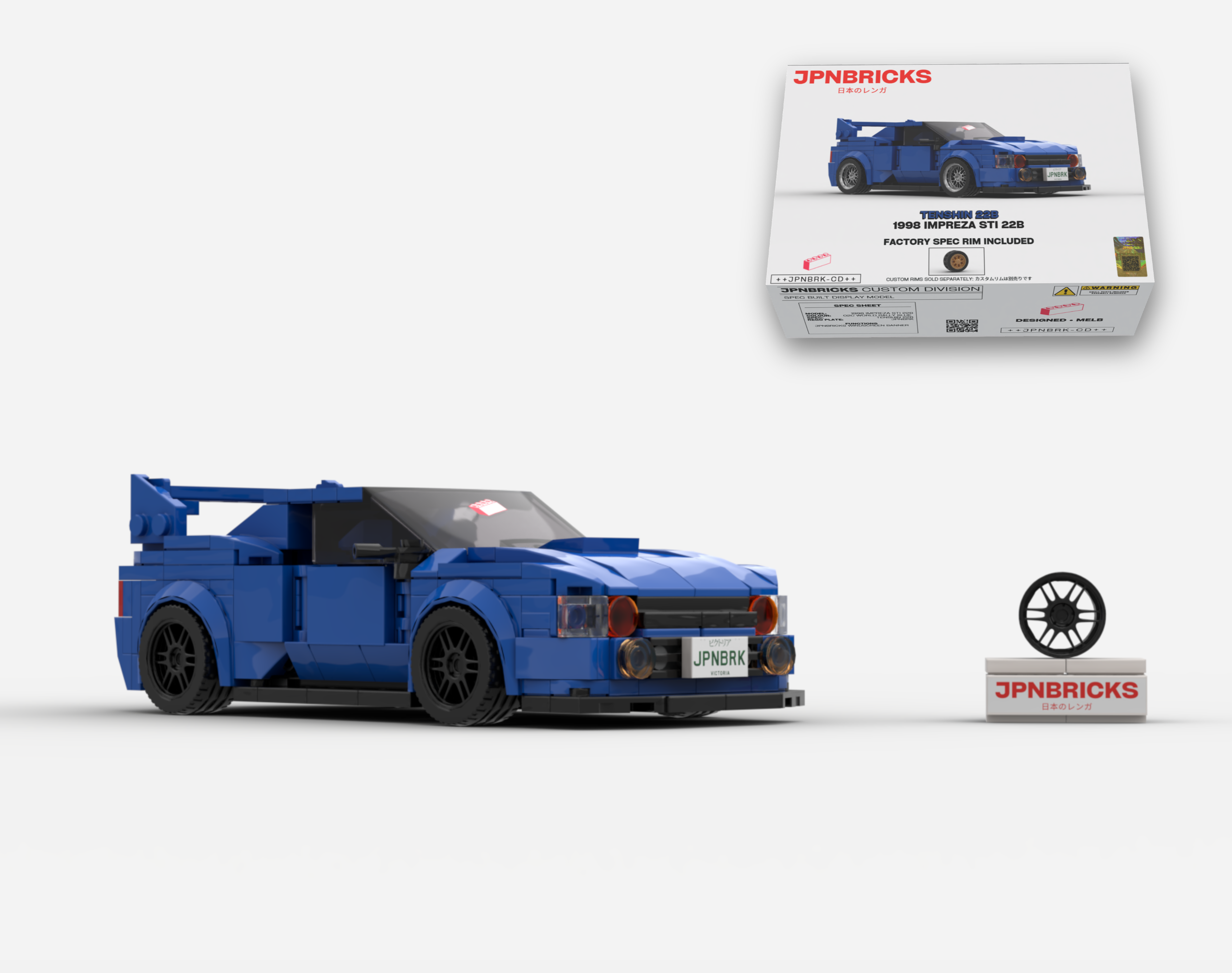 1998 IMPREZA STI 22B 02C WORLD RALLY BLUE BRICK CAR MODEL KIT