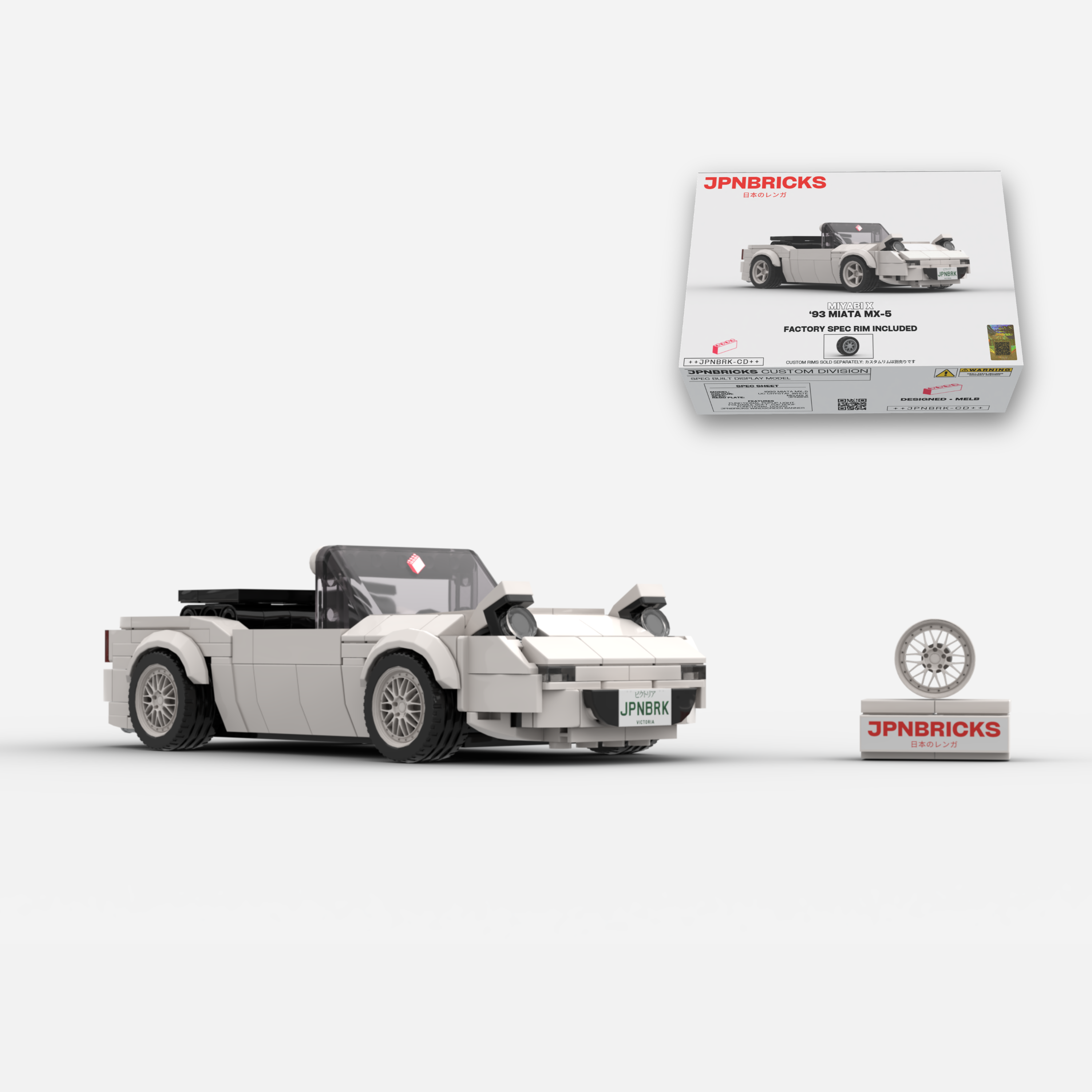 1993 MIATA MX-5 UC CRYSTAL WHITE BRICK CAR MODEL KIT