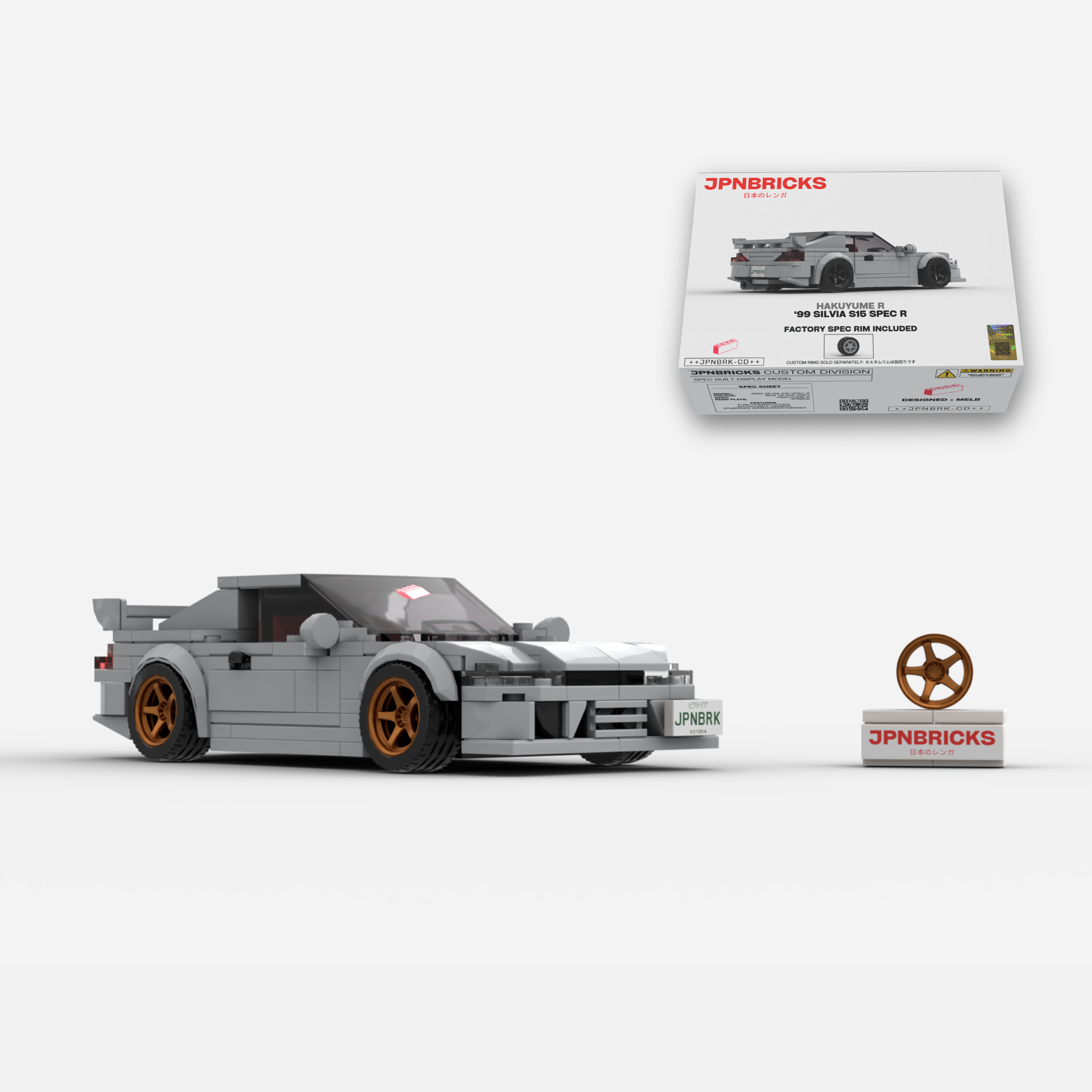 1999 Silvia S15 Spec R WV2 Nardo Brick Car Model Kit