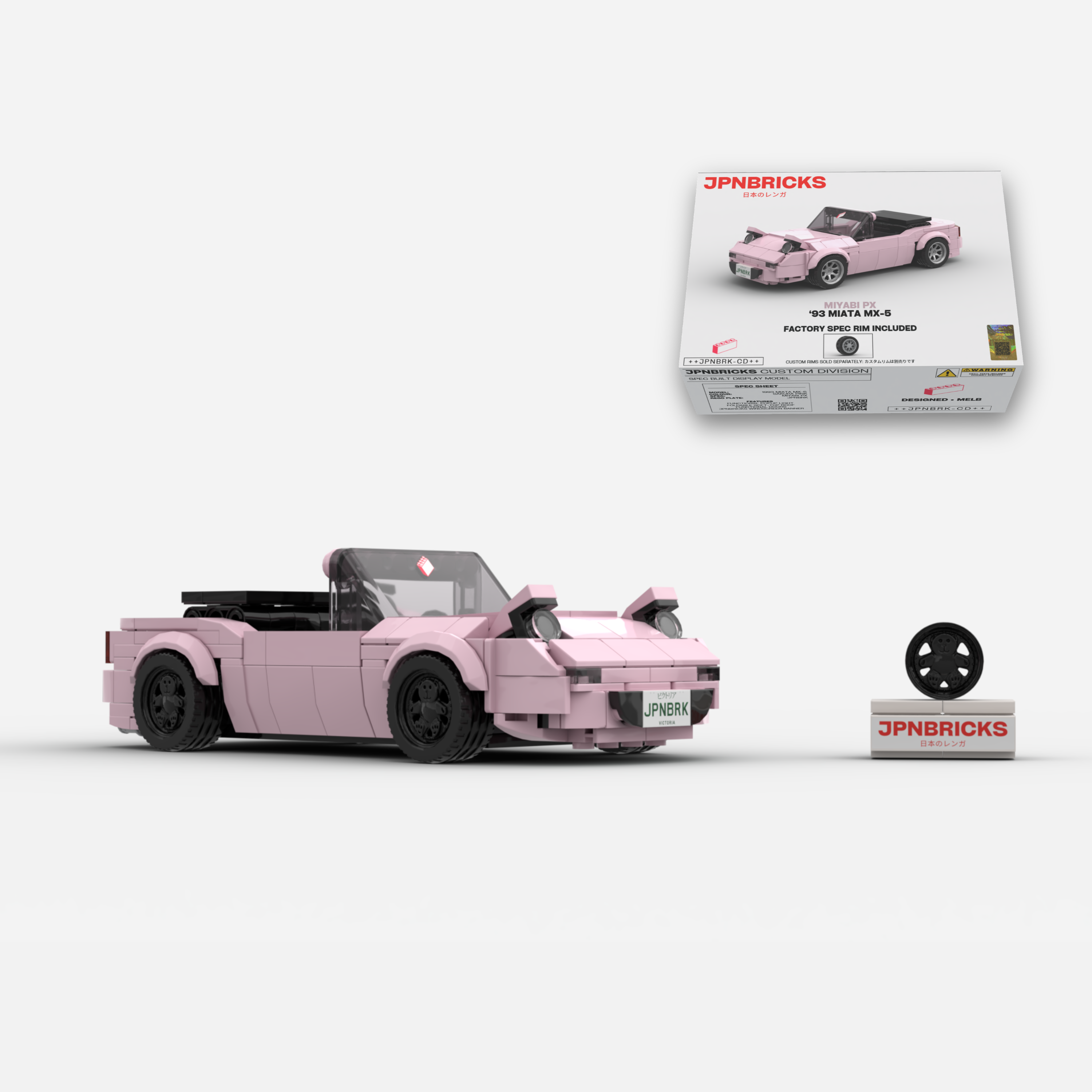 1993 Miata MX-5 Sakura Pink Brick Car Model Kit
