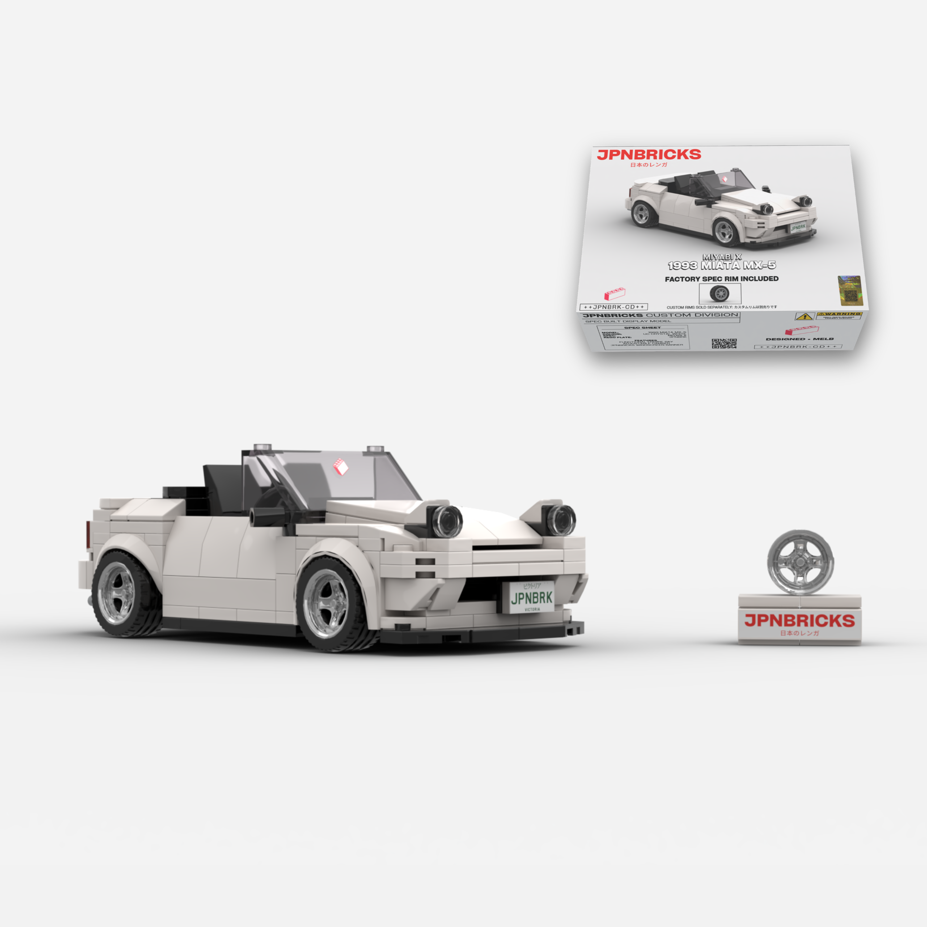 1993 Miata MX-5 UC Crystal White Brick Car Model Kit