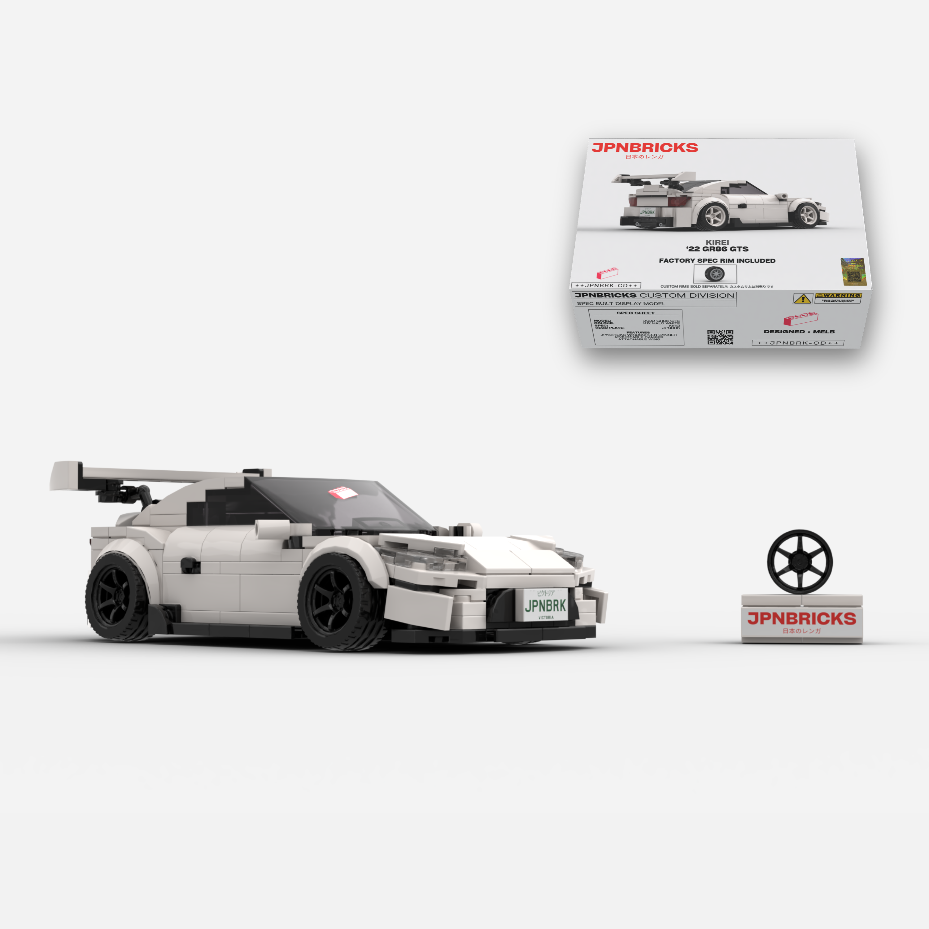 2022 GR86 GTS K1X White Brick Car Model Kit