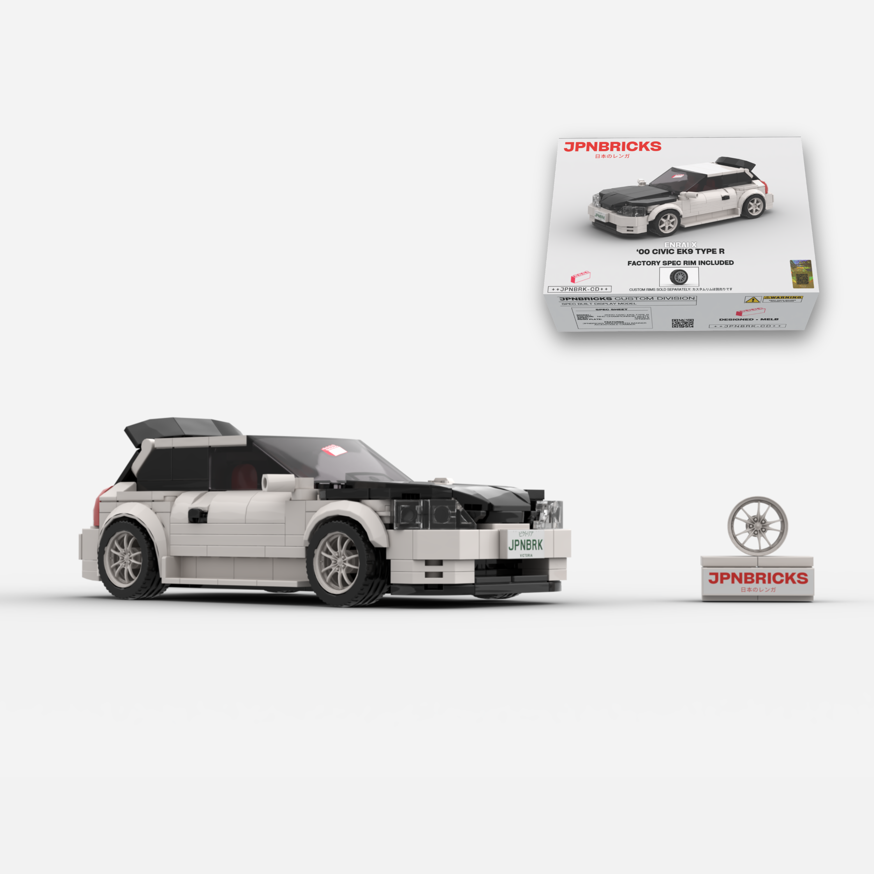 2000 Civic EK9 Type R NH0 Championship White Brick Car Model Kit
