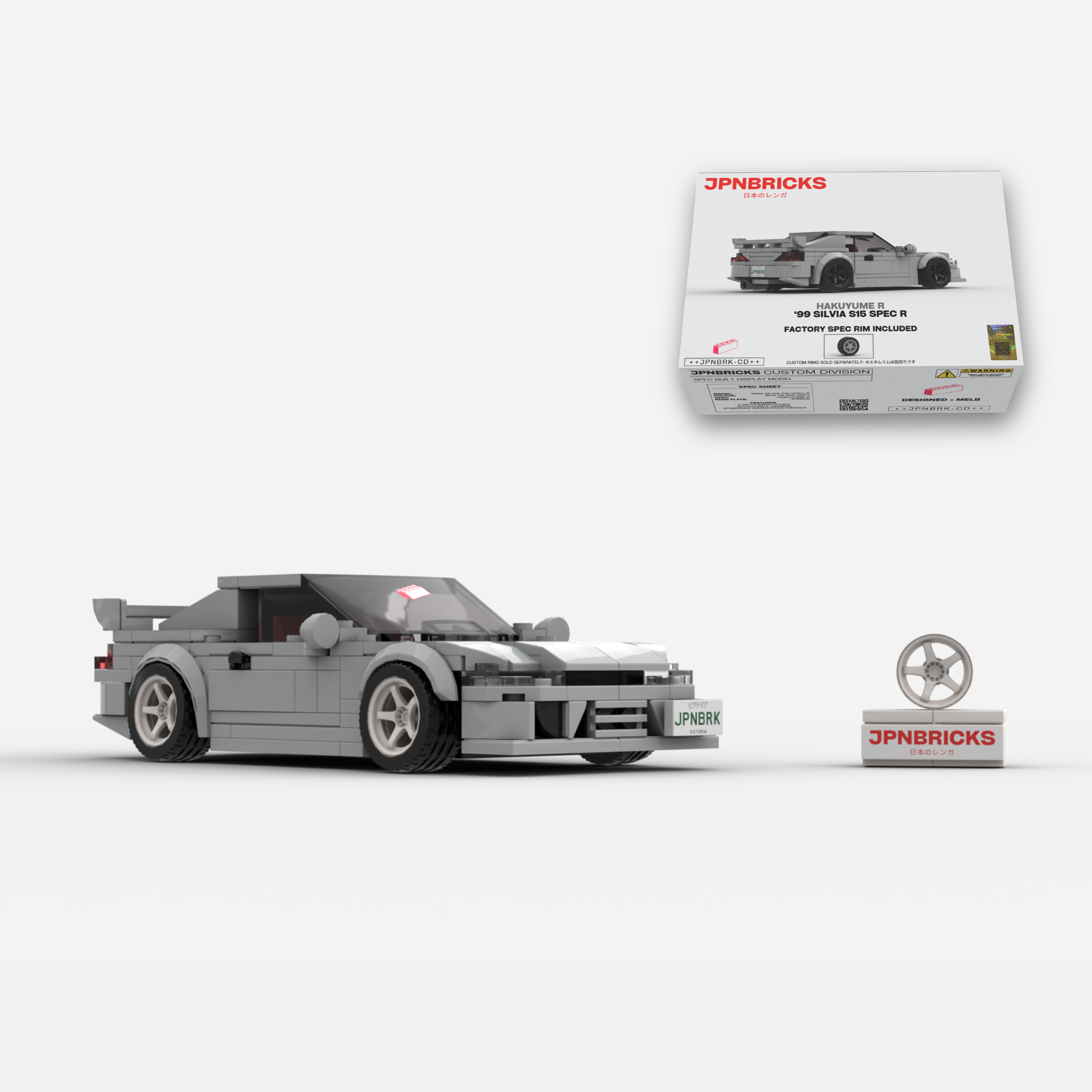 1999 Silvia S15 Spec R WV2 Nardo Brick Car Model Kit