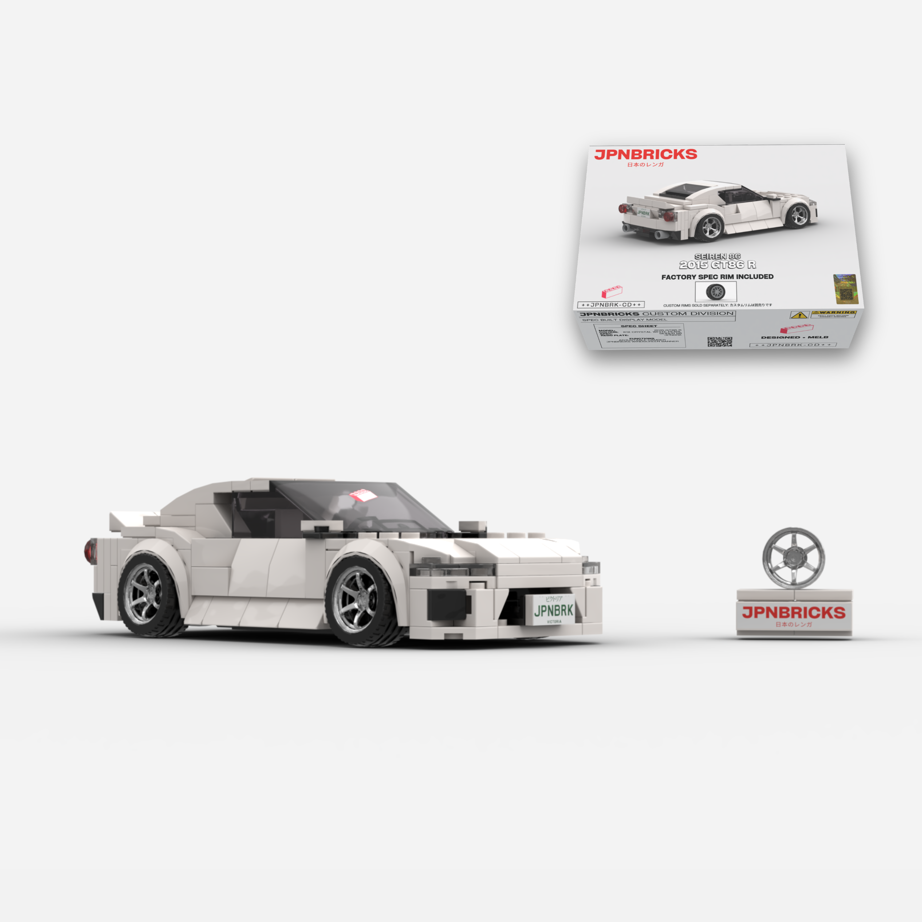 2015 GT86 R K1X White Brick Car Model Kit