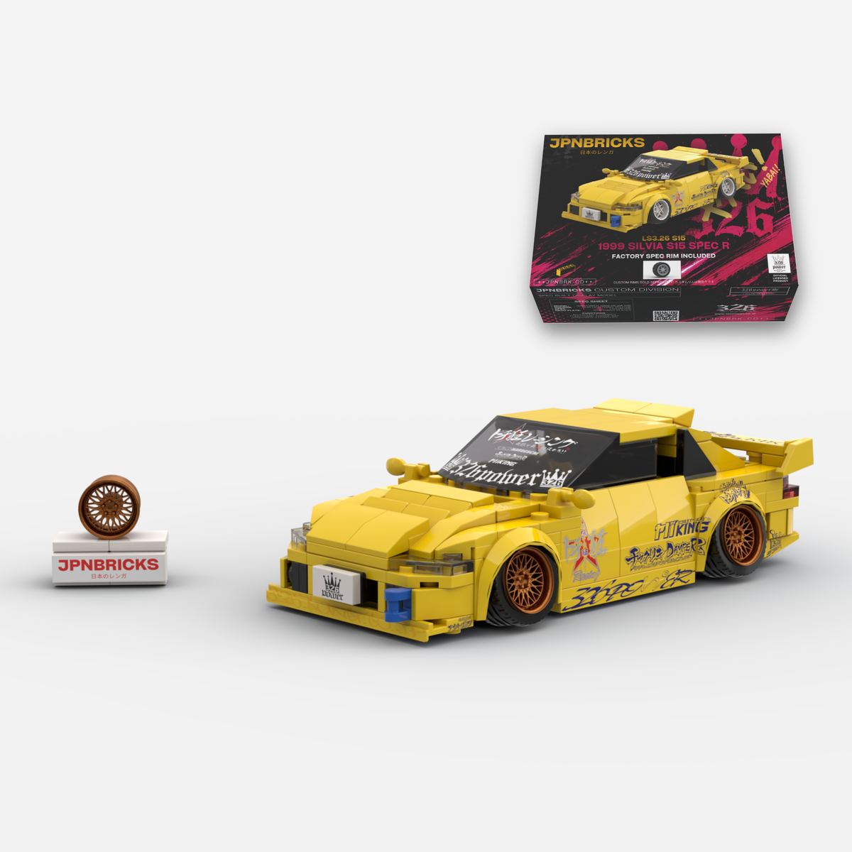 326POWER® LS3.26 S15 1999 Silvia S15 Spec R Brick Car Model Kit