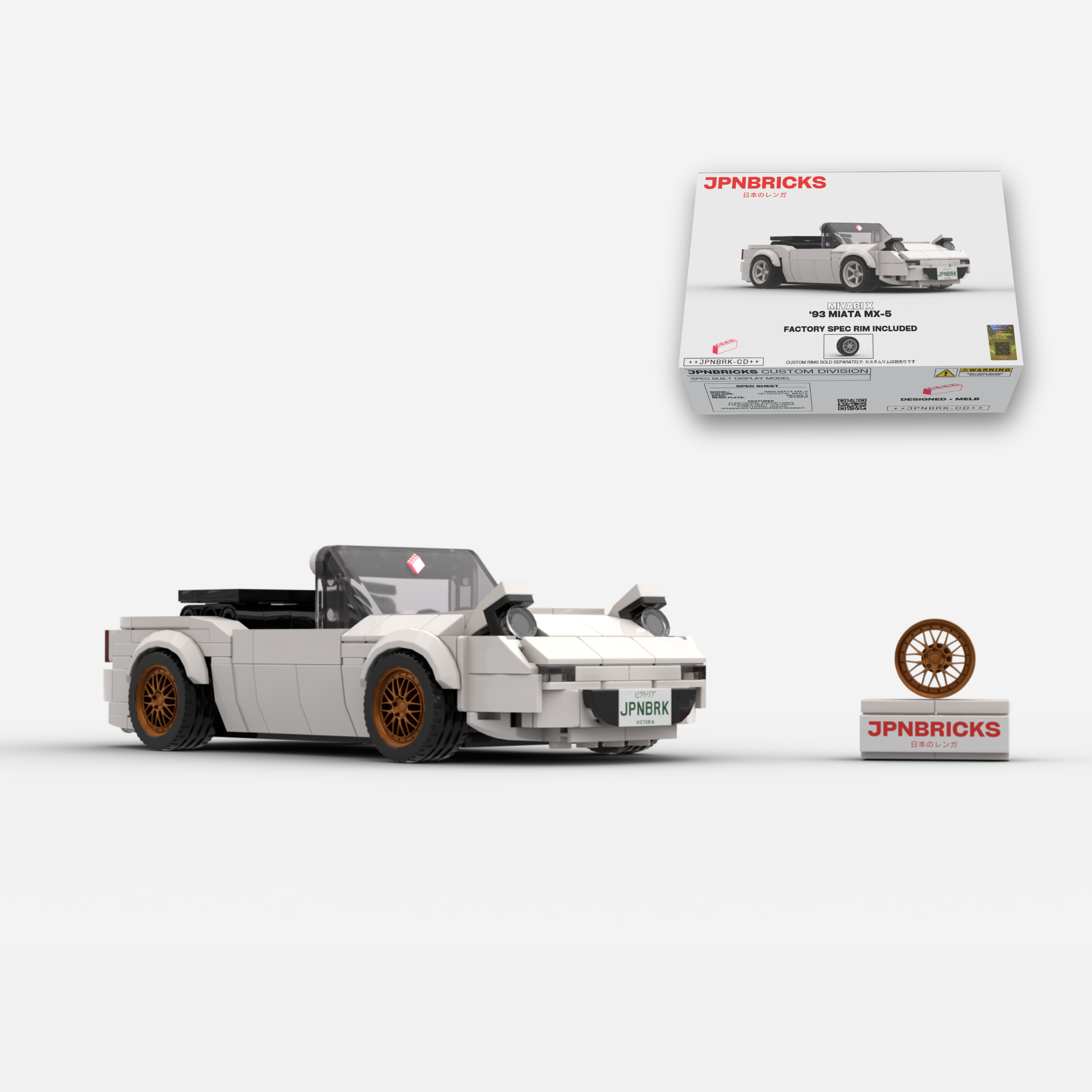 1993 MIATA MX-5 UC CRYSTAL WHITE BRICK CAR MODEL KIT