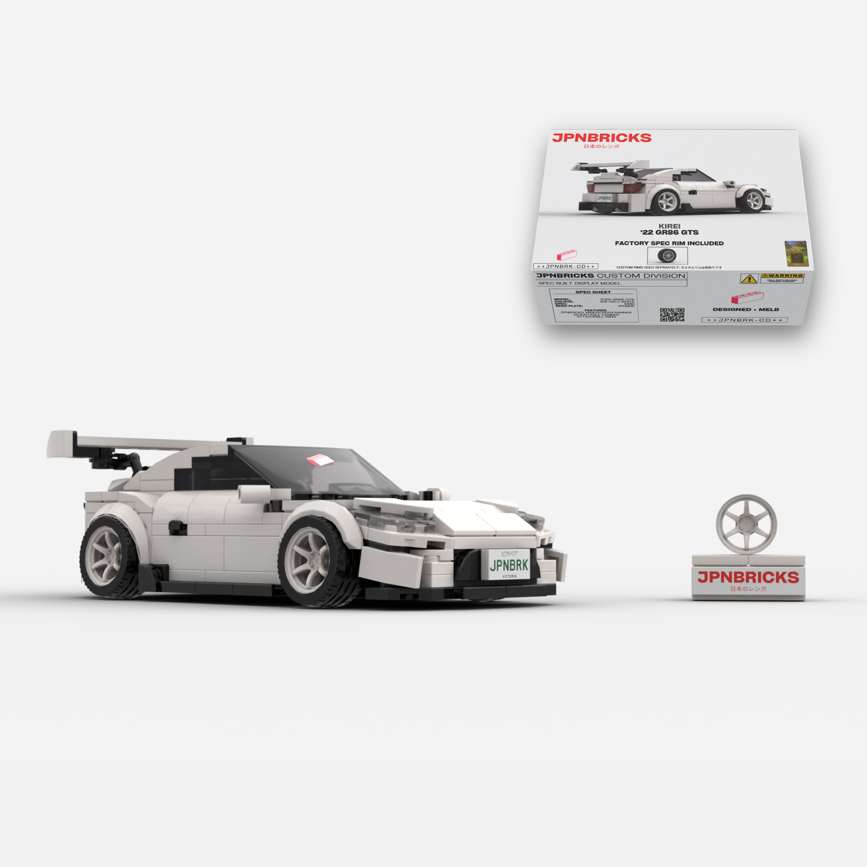 2022 GR86 GTS K1X White Brick Car Model Kit