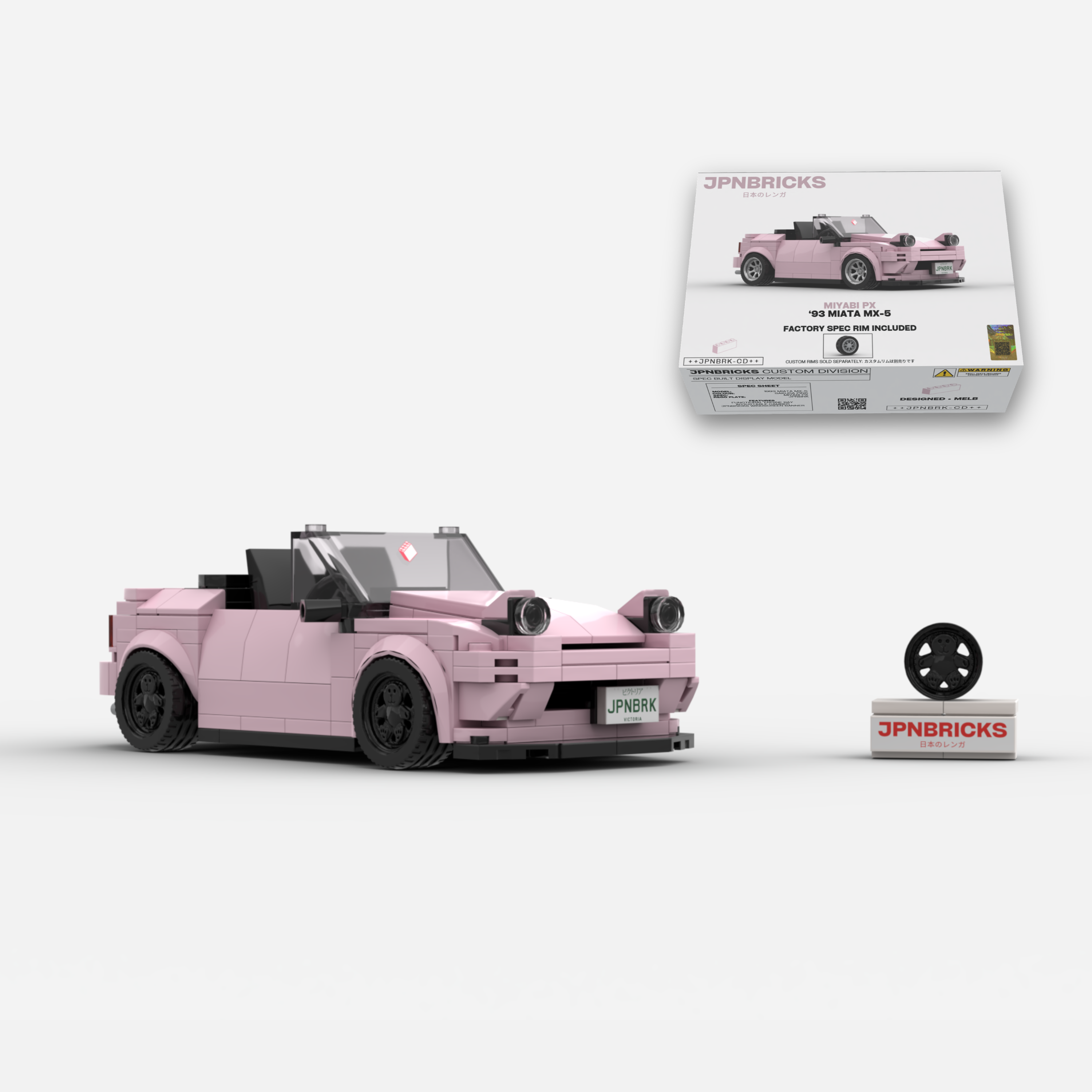 1993 Miata MX-5 Sakura Pink Brick Car Model Kit