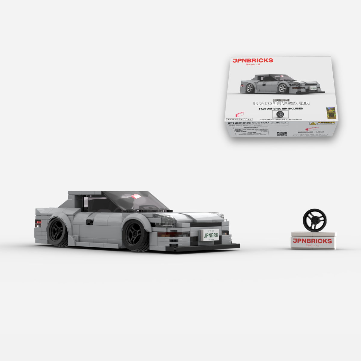 1998 Prelude 5th Gen VTi-R NH623M Grey Brick Car Model Kit