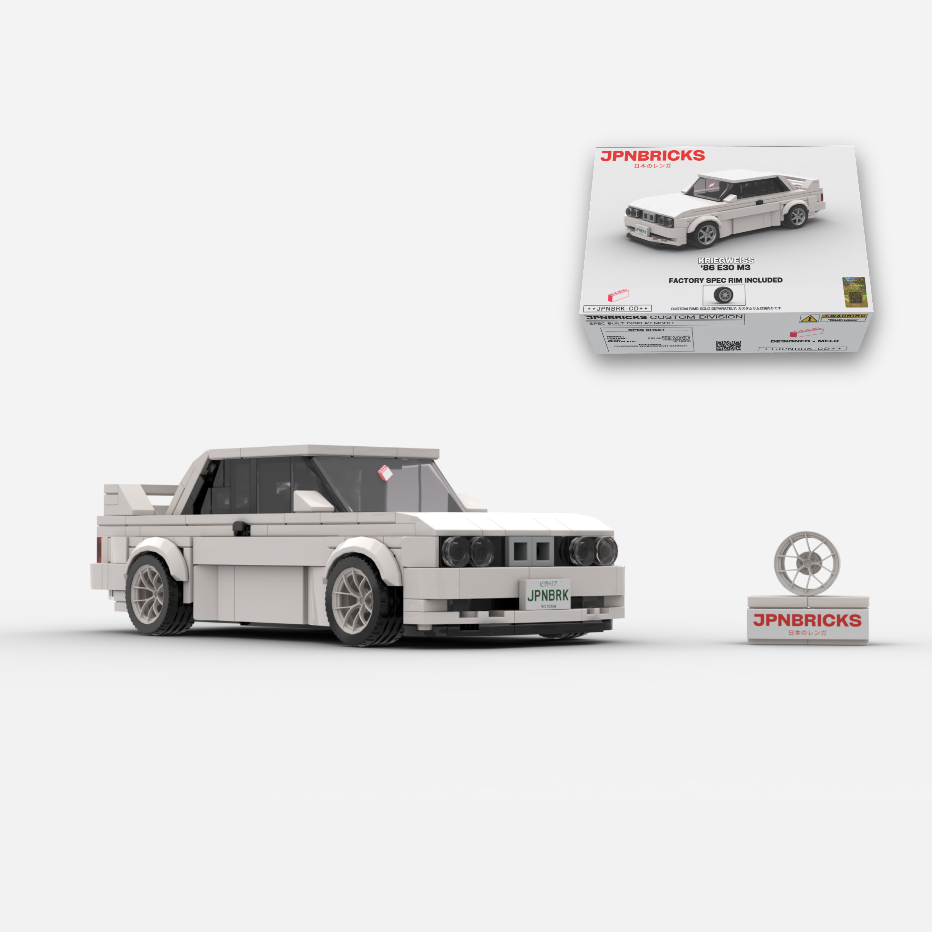 1986 E30 M3 218 ALPINE WHITE BRICK CAR MODEL KIT