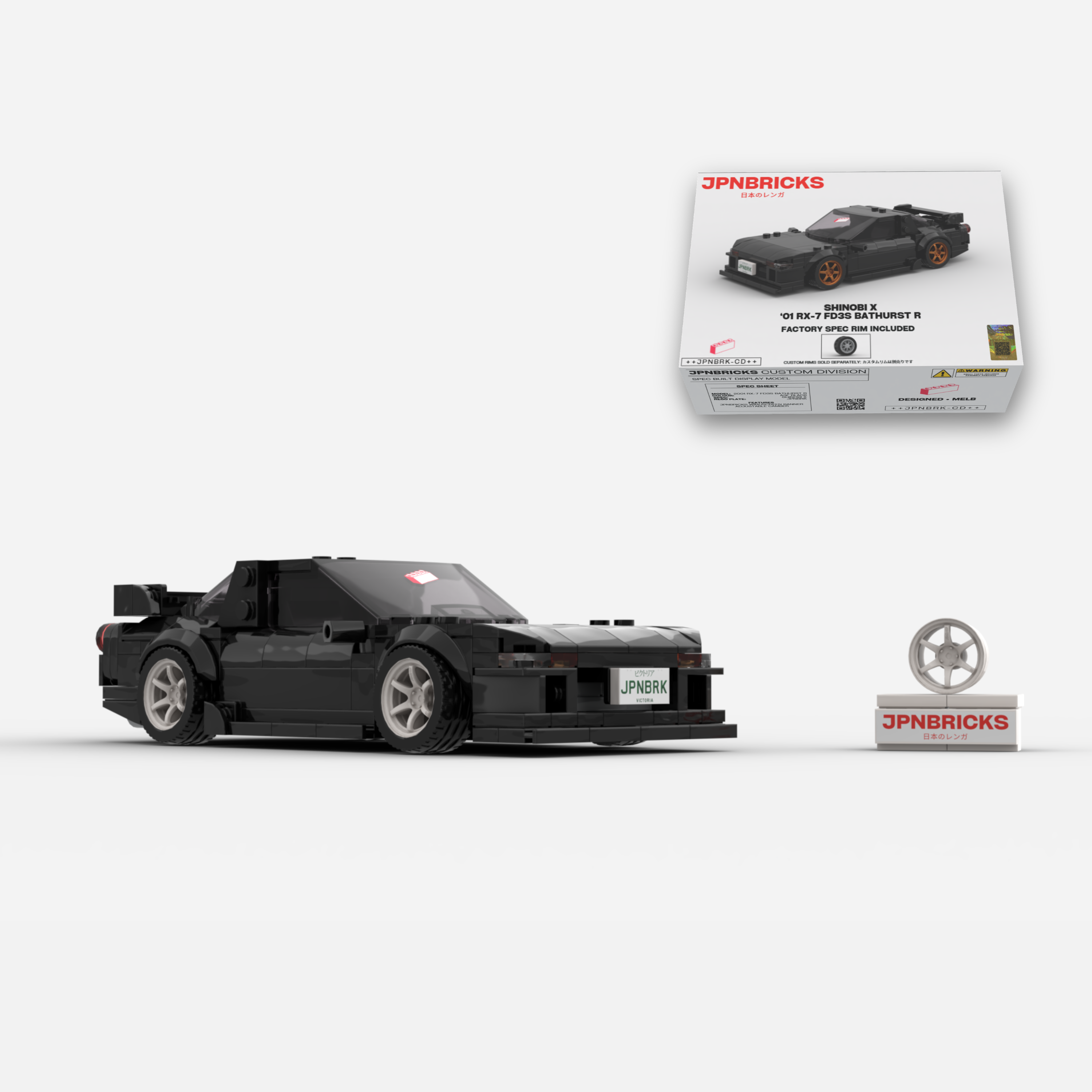 2001 RX-7 FD3S Bathurst R A3F Black Brick Car Model Kit
