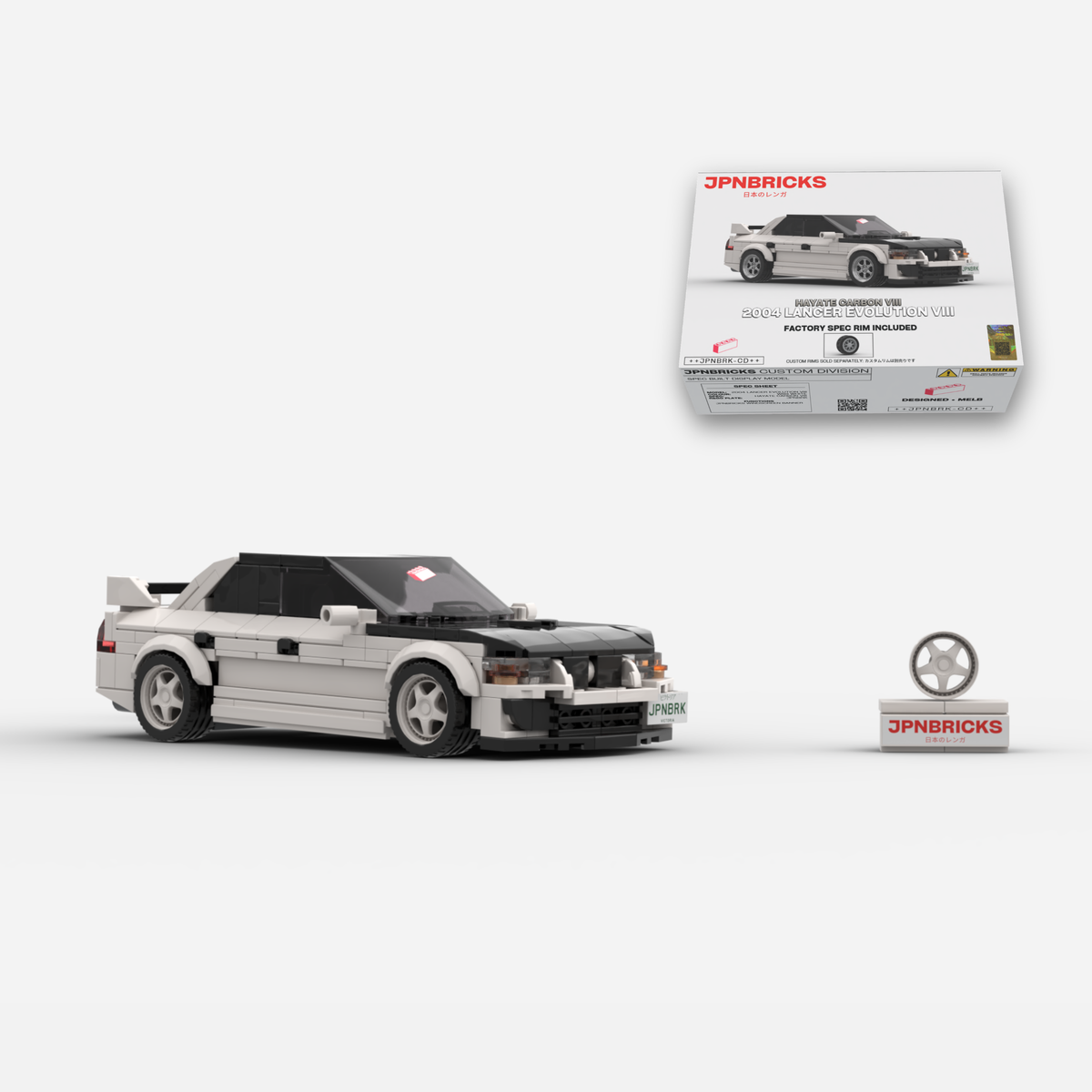 2004 Lancer Evolution VIII W83 White Brick Car Model Kit