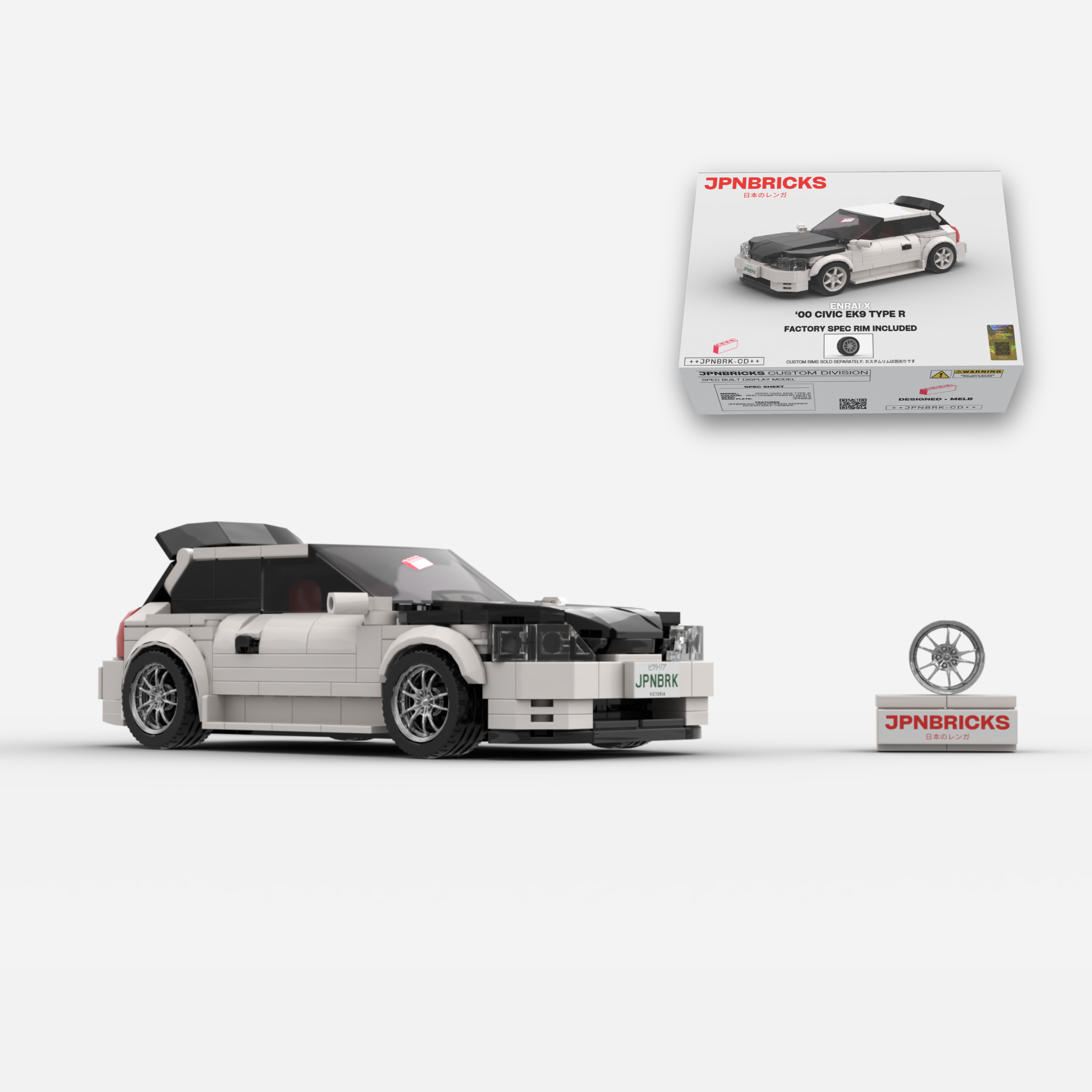2000 Civic EK9 Type R NH0 Championship White Brick Car Model Kit