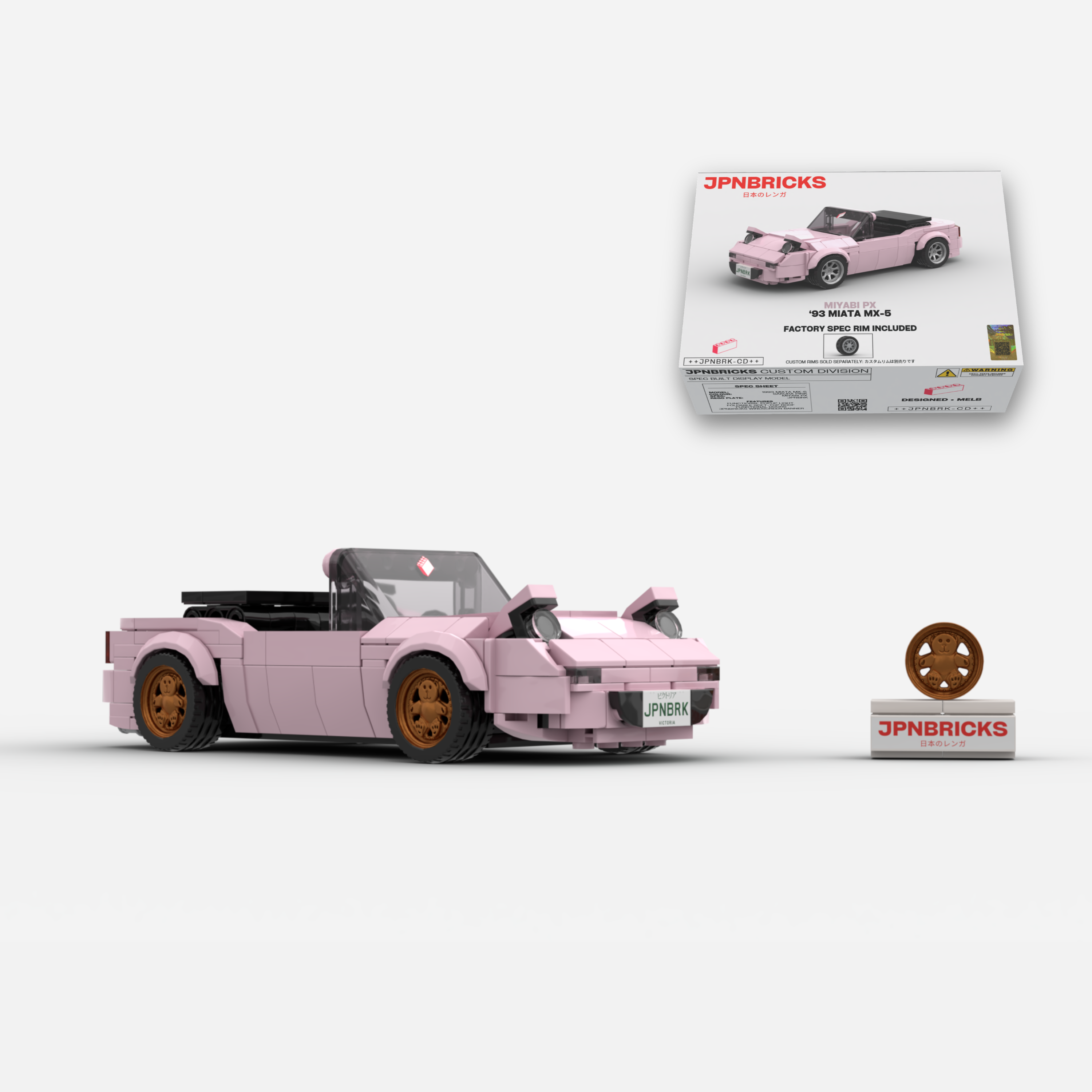 1993 Miata MX-5 Sakura Pink Brick Car Model Kit