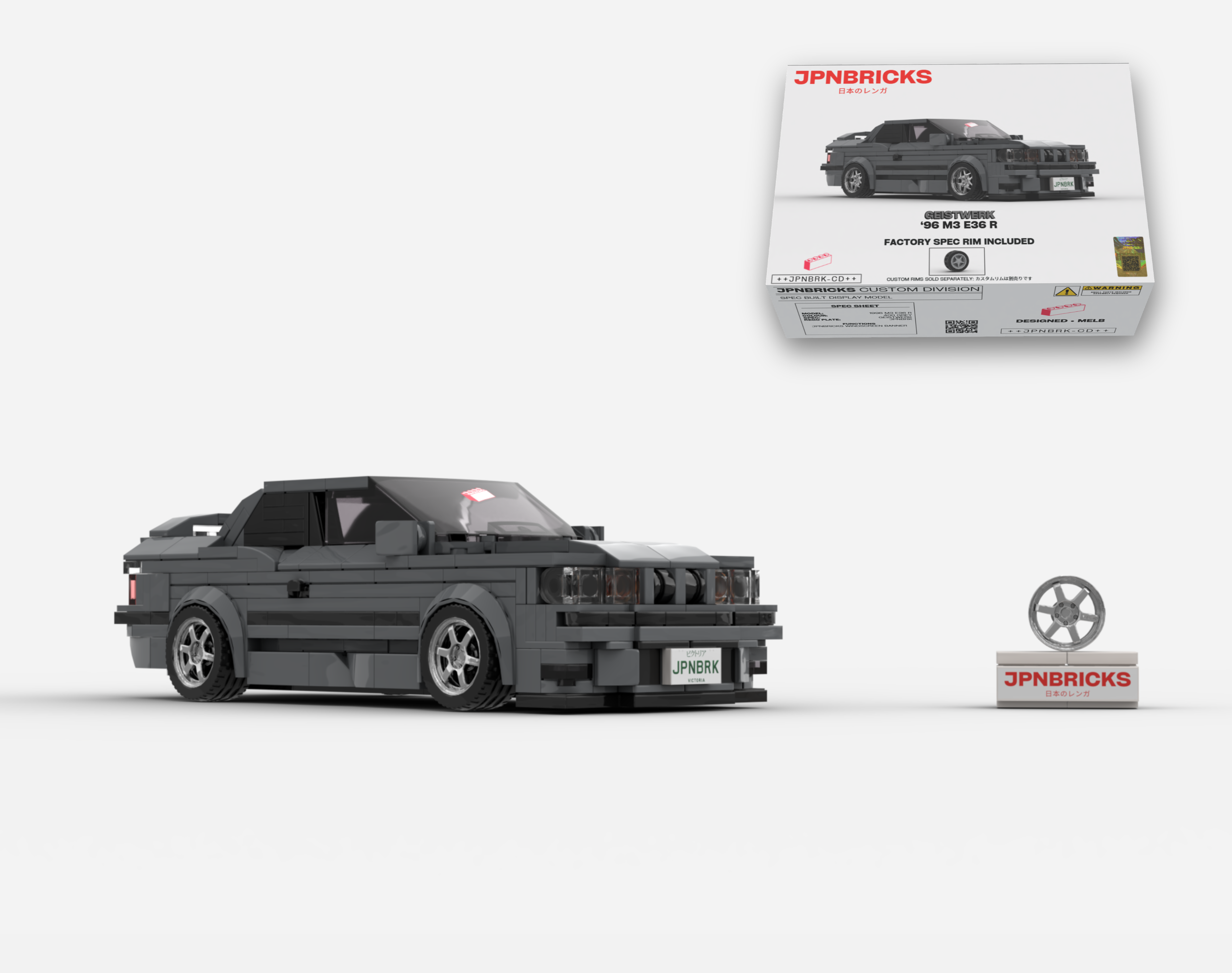 1996 M3 E36 R 400 GREY BRICK CAR MODEL KIT