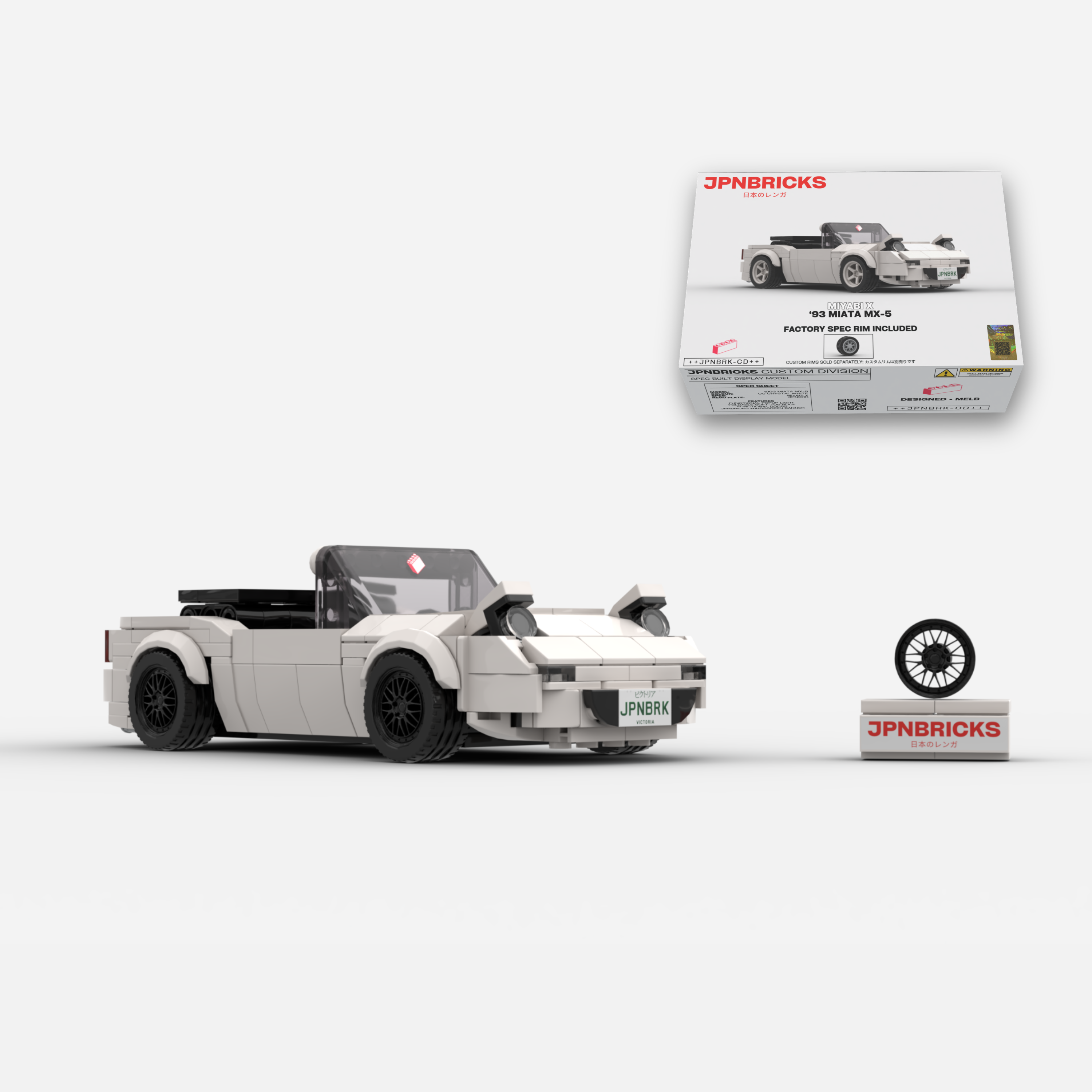 1993 MIATA MX-5 UC CRYSTAL WHITE BRICK CAR MODEL KIT
