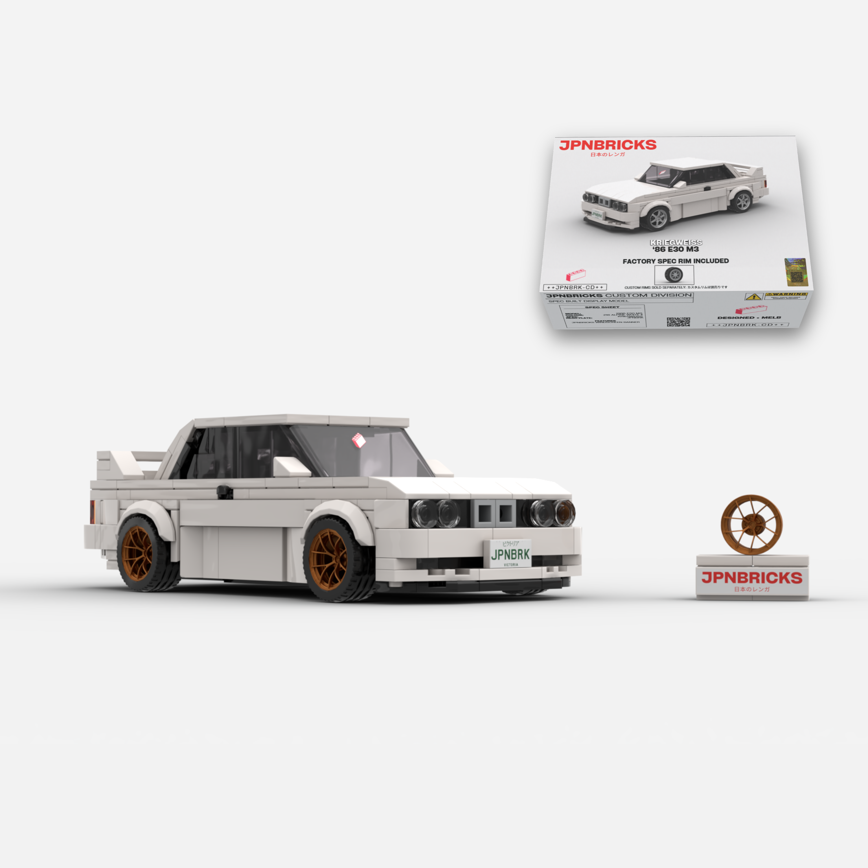 1986 E30 M3 218 ALPINE WHITE BRICK CAR MODEL KIT