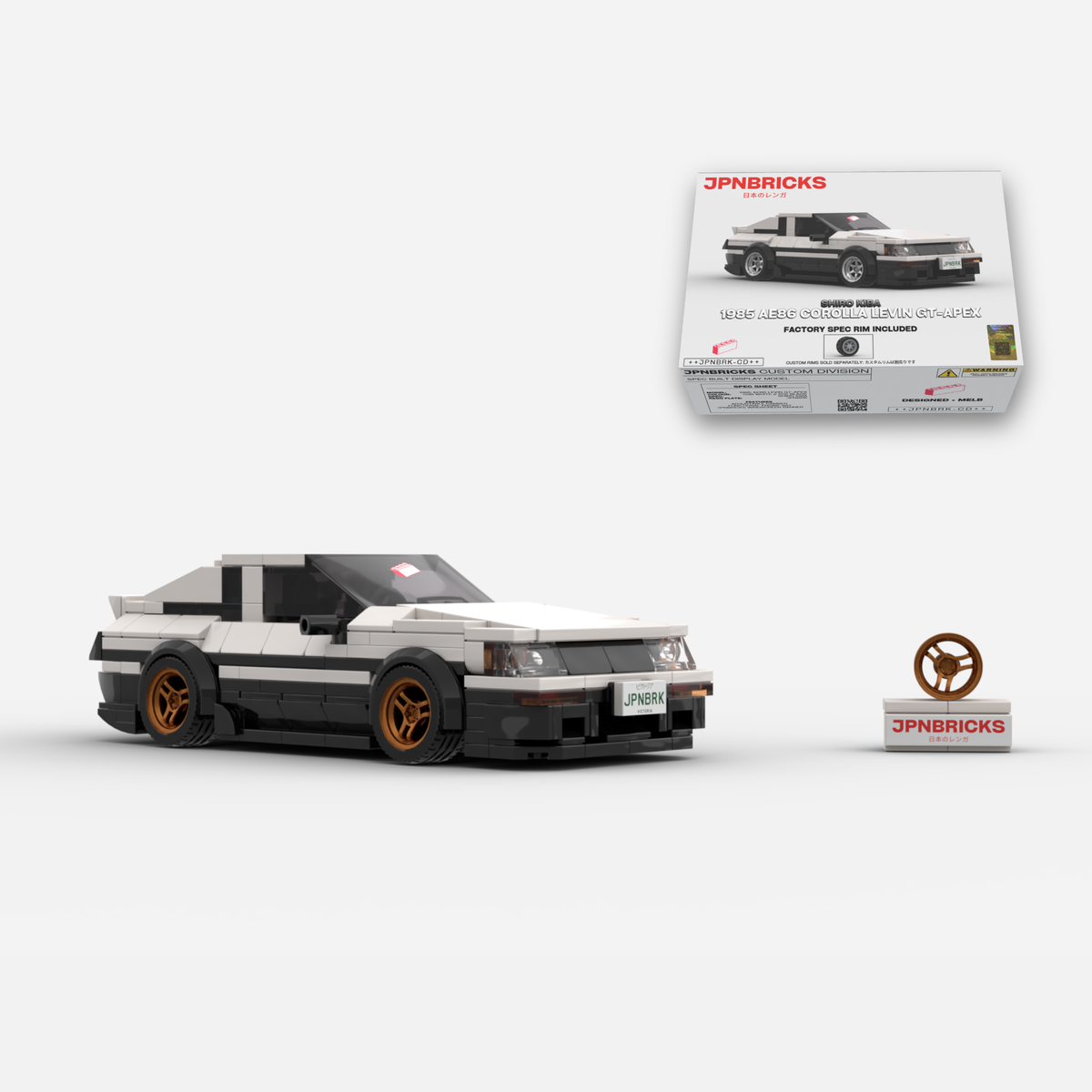 [PRE-ORDER] 1985 AE86 Corolla Levin GT-APEX Panda Trim Brick Car Model Kit