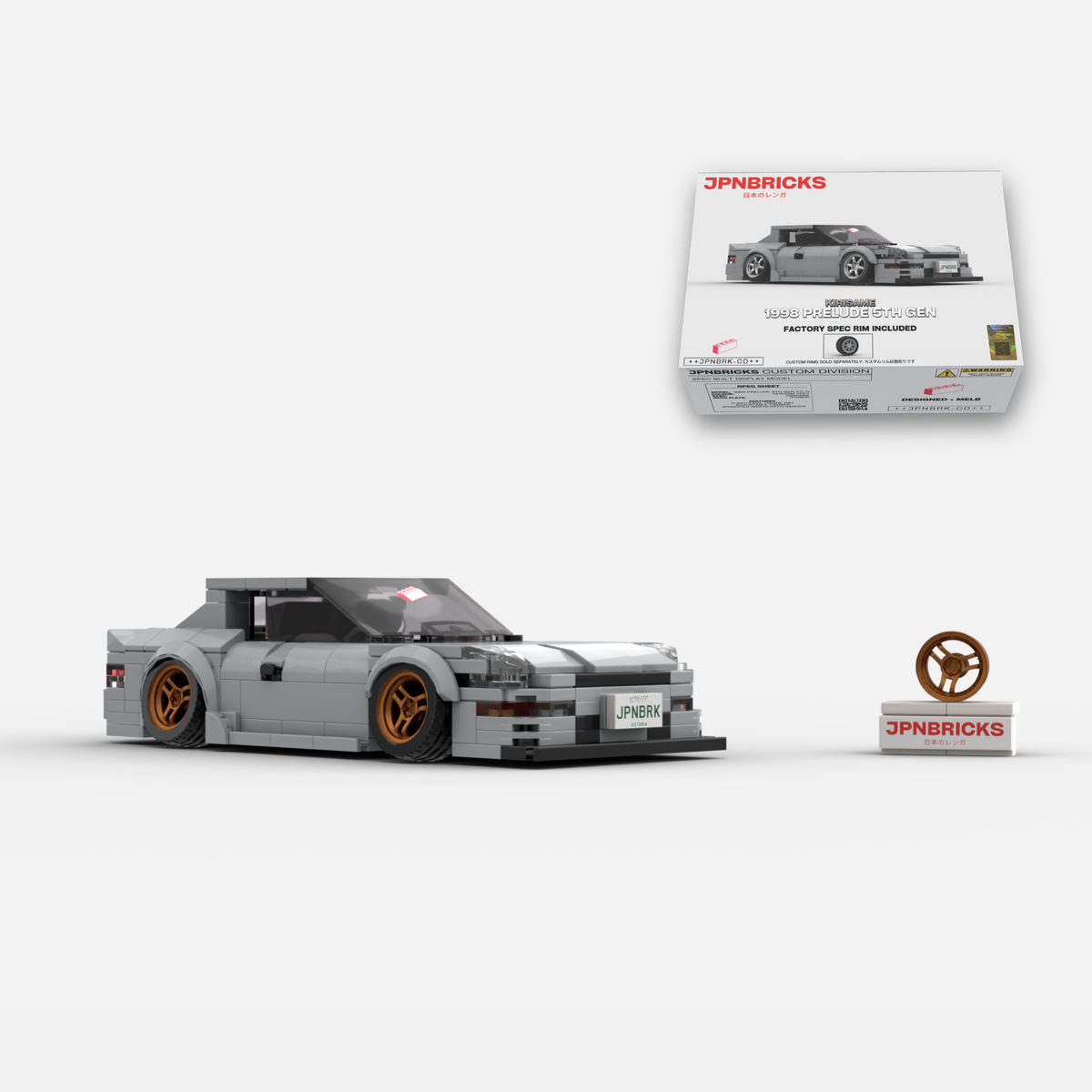 1998 Prelude 5th Gen VTi-R NH623M Grey Brick Car Model Kit