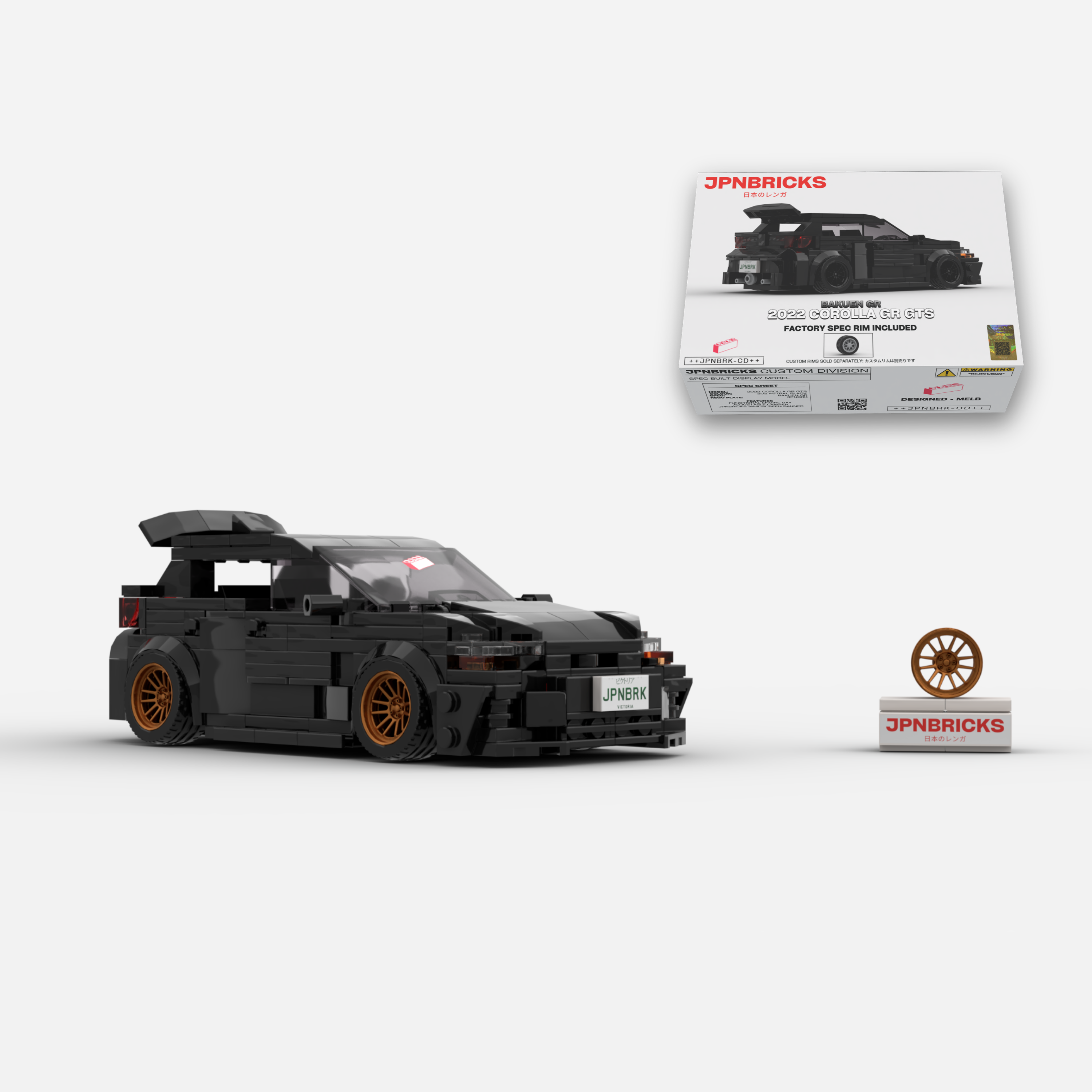 [PRE-ORDER] 2022 Corolla GR GTS 202 Astral Black Brick Car Model Kit