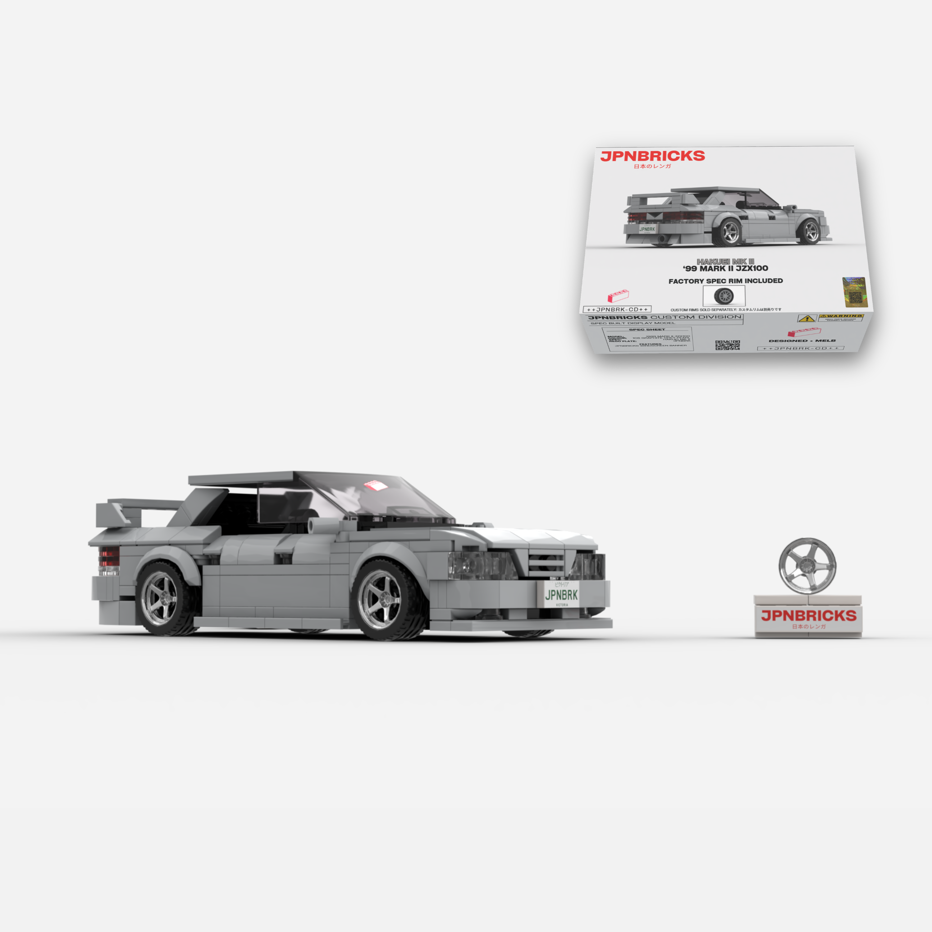 1999 Mark II JZX100 1C6 Grey Brick Car Model Kit