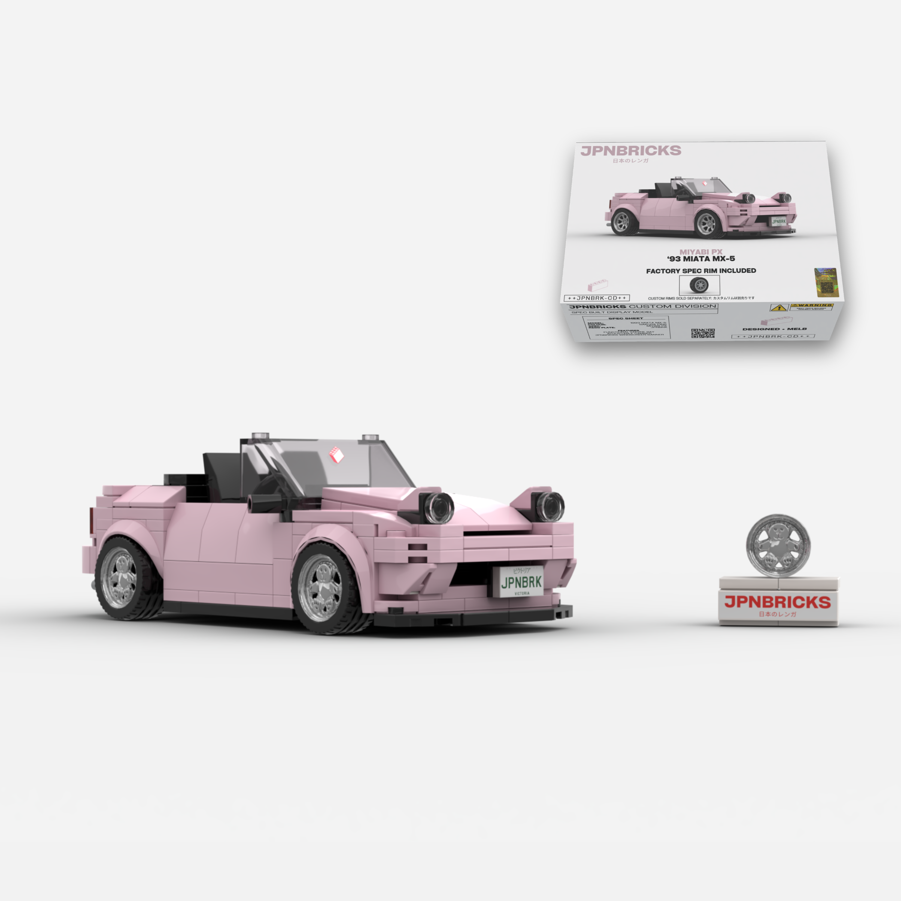 1993 Miata MX-5 Sakura Pink Brick Car Model Kit