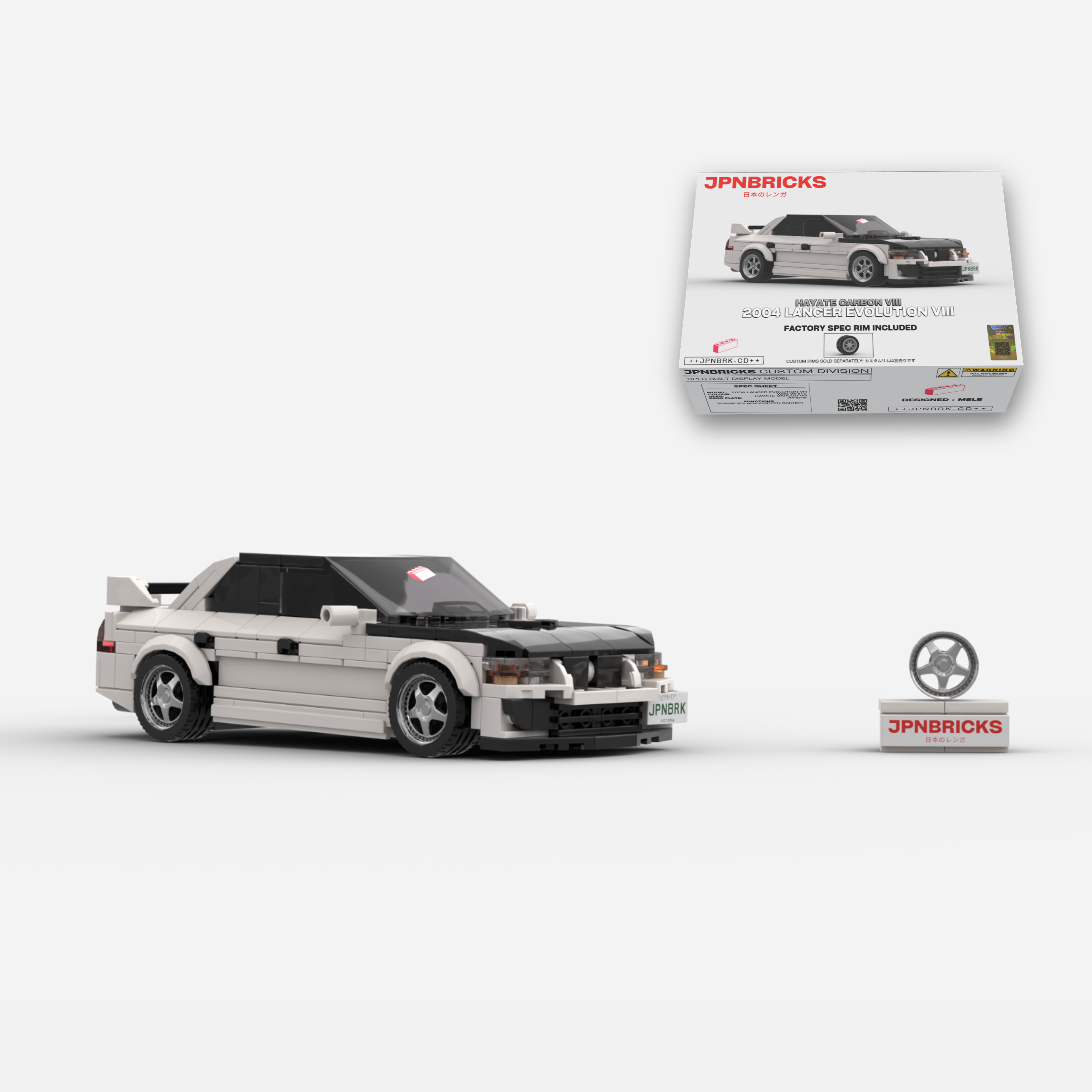 2004 Lancer Evolution VIII W83 White Brick Car Model Kit