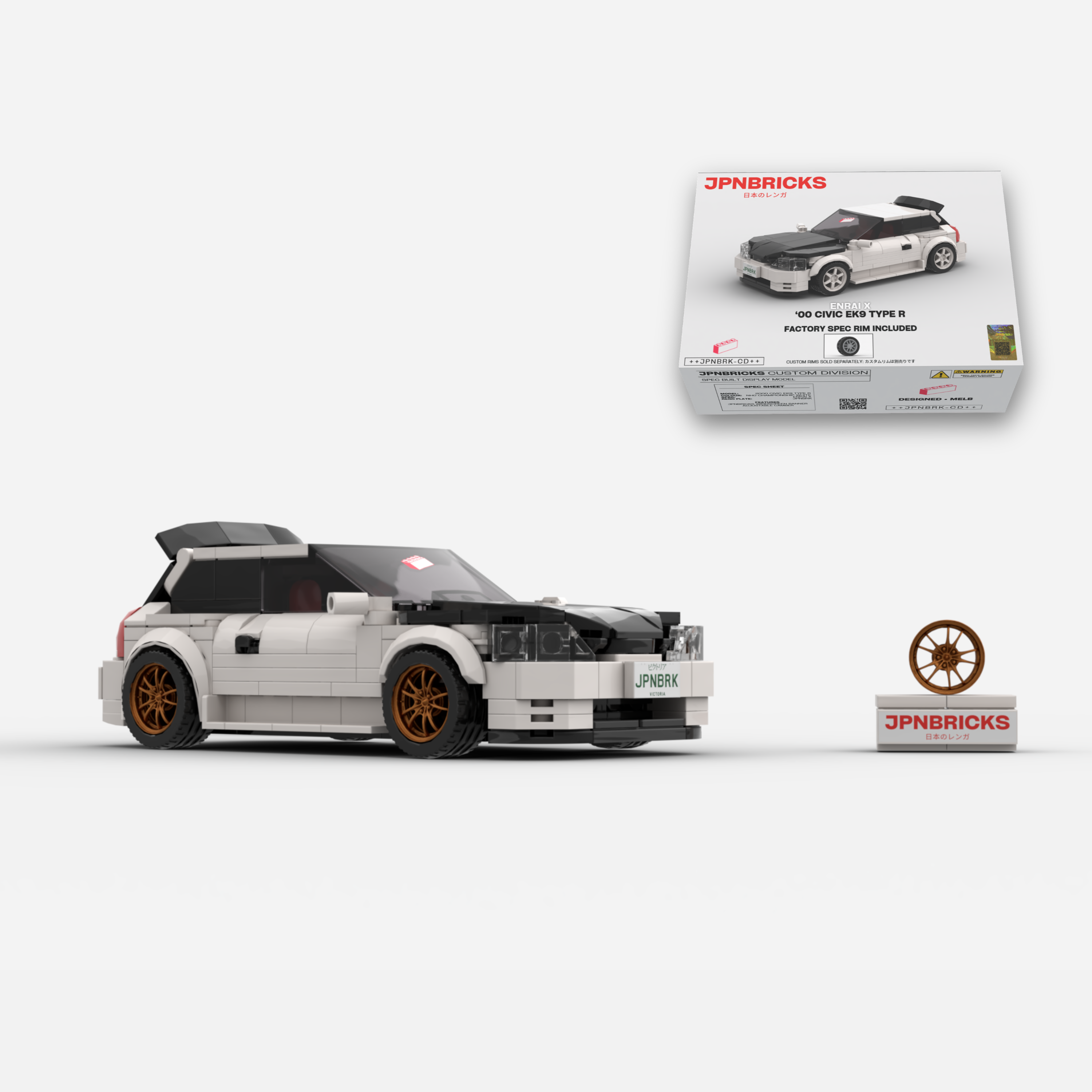 2000 Civic EK9 Type R NH0 Championship White Brick Car Model Kit