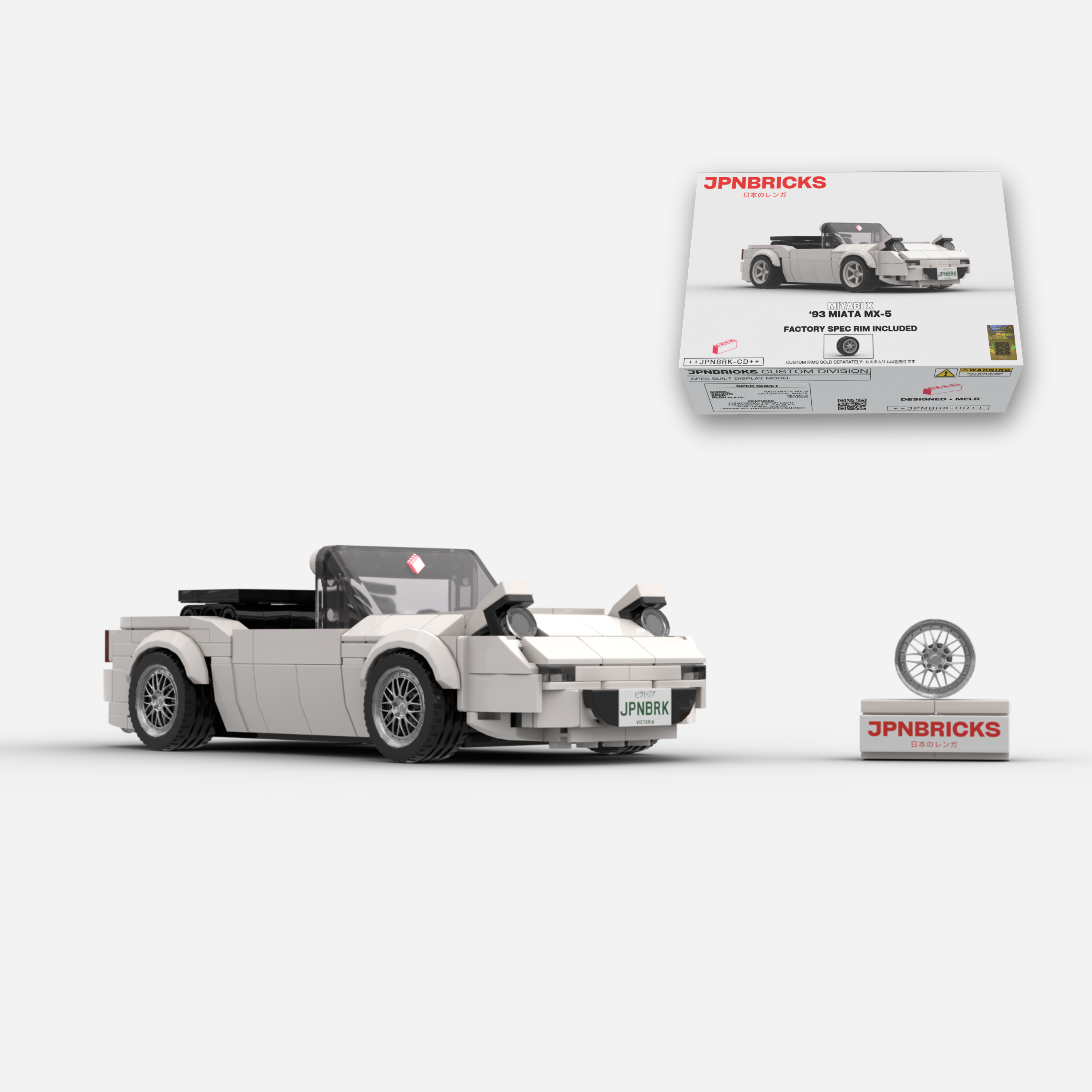 1993 MIATA MX-5 UC CRYSTAL WHITE BRICK CAR MODEL KIT
