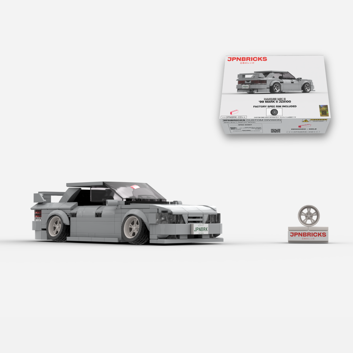 1999 Mark II JZX100 1C6 Grey Brick Car Model Kit