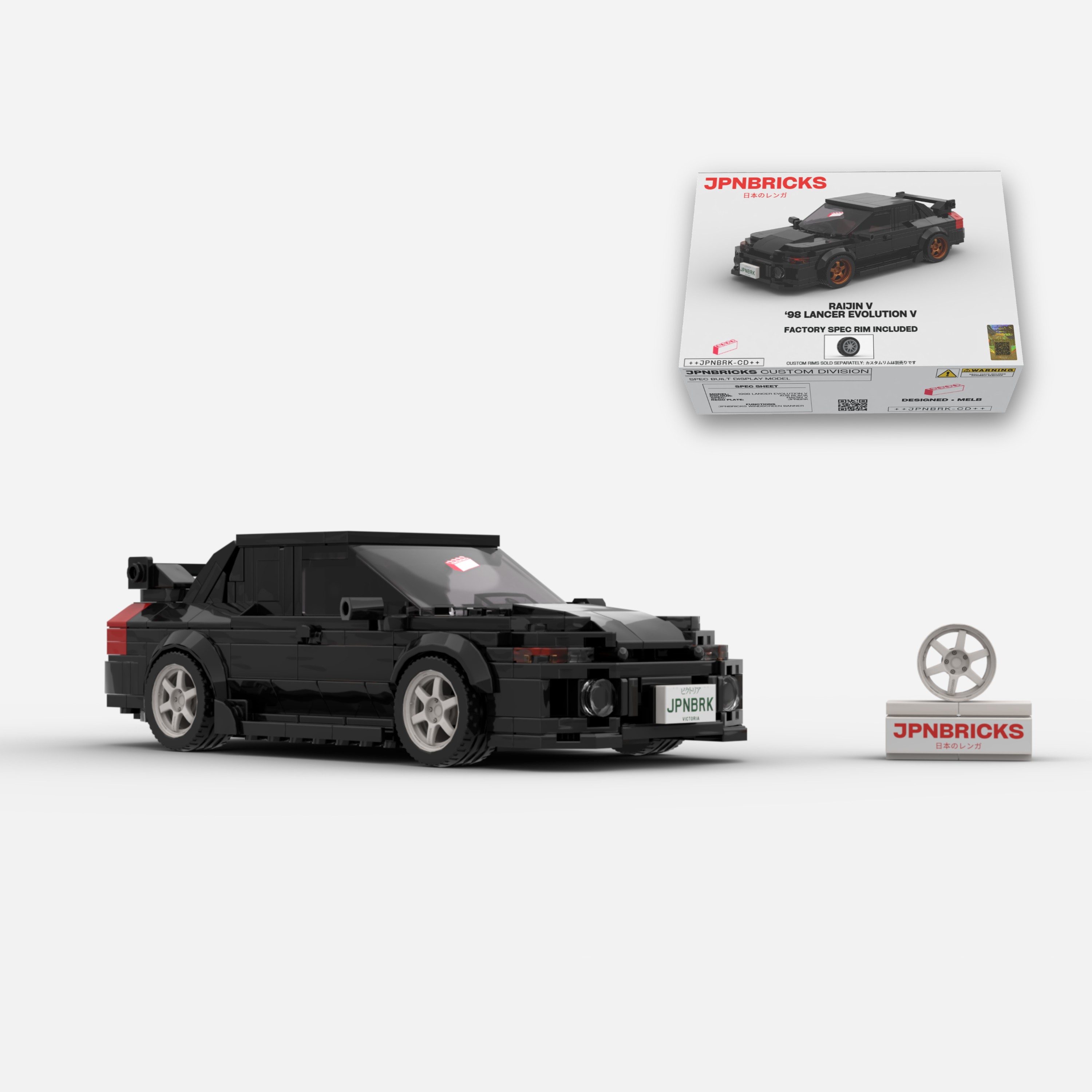 1998 Lancer Evolution V X08 Black Brick Car Model Kit