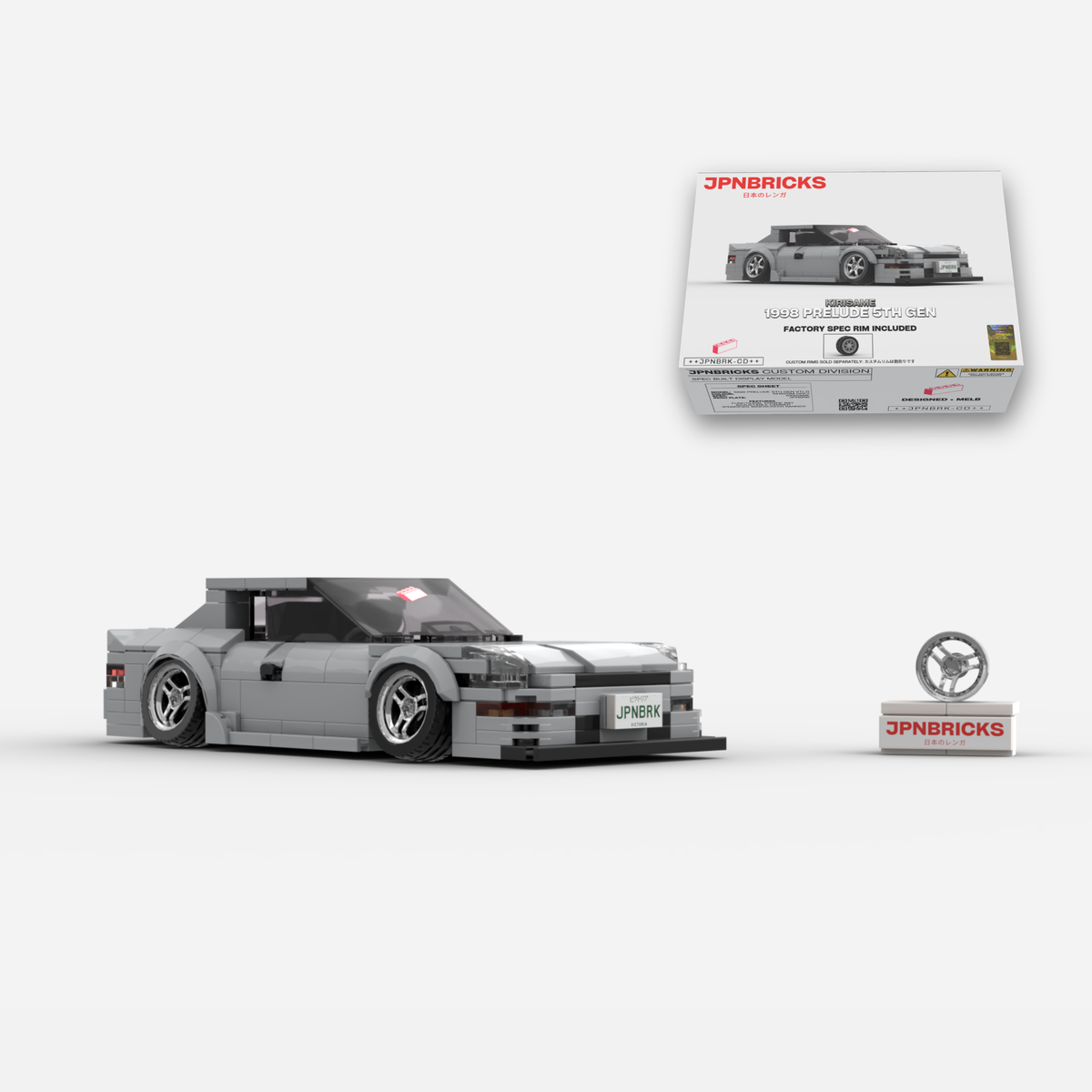 1998 Prelude 5th Gen VTi-R NH623M Grey Brick Car Model Kit