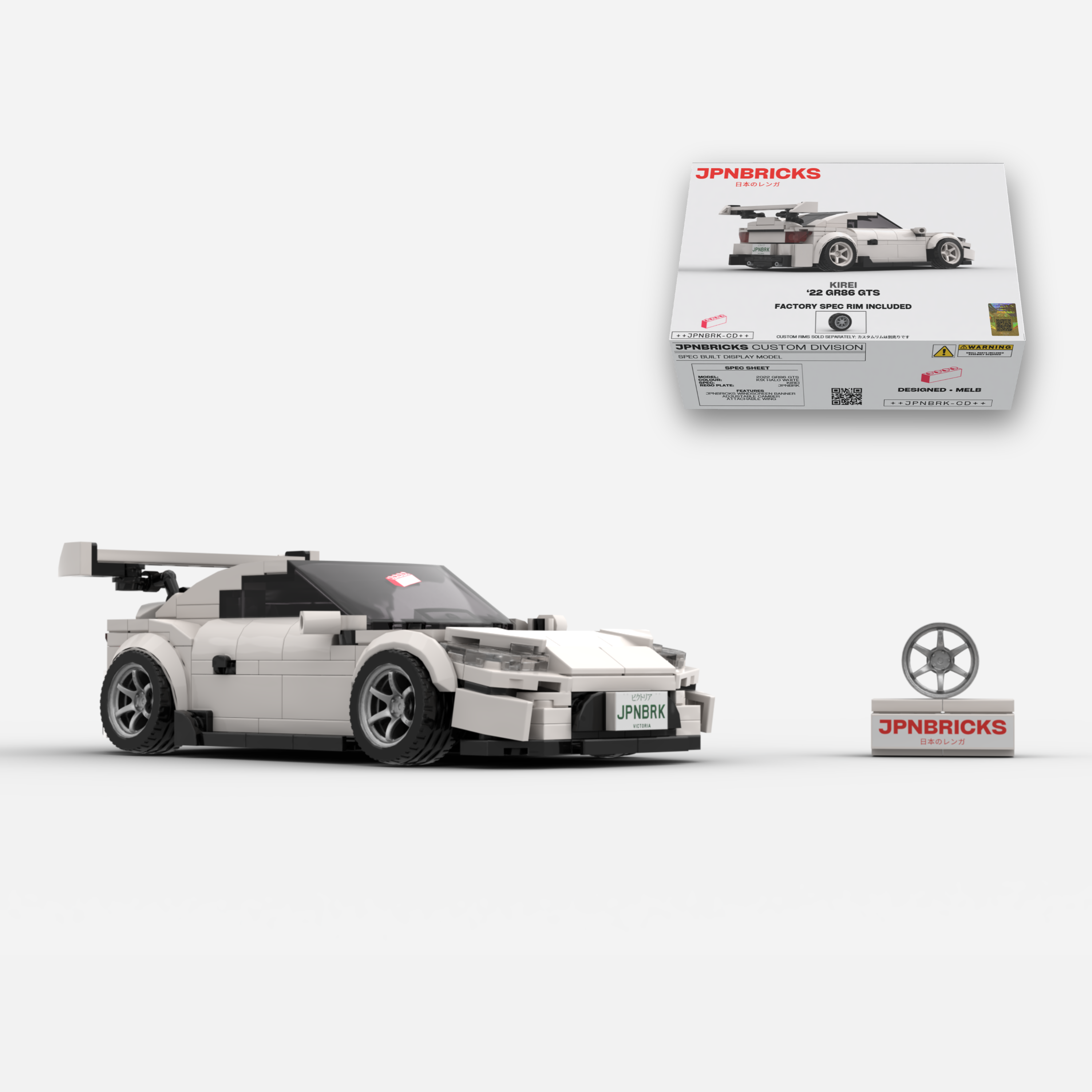 2022 GR86 GTS K1X White Brick Car Model Kit