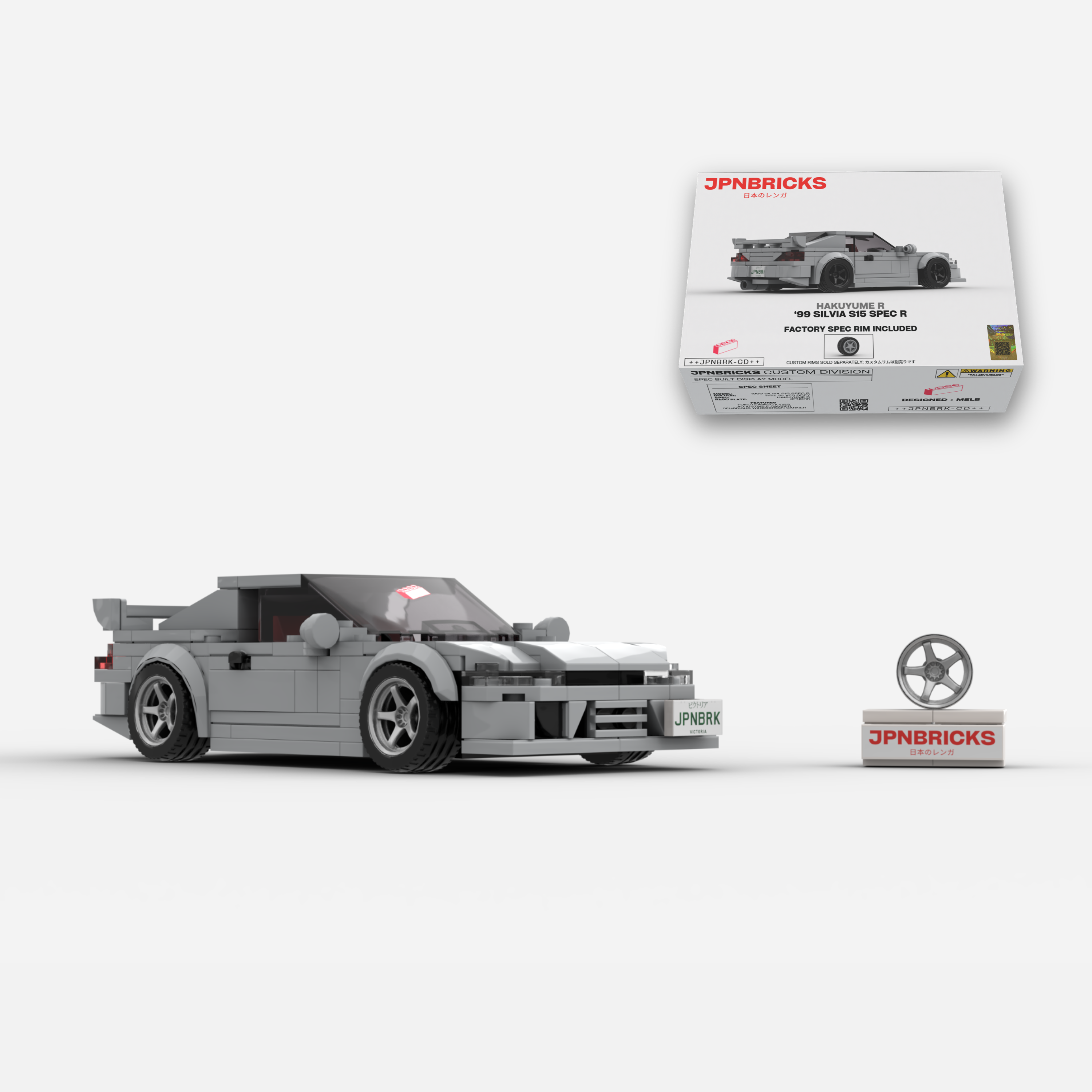 1999 Silvia S15 Spec R WV2 Nardo Brick Car Model Kit