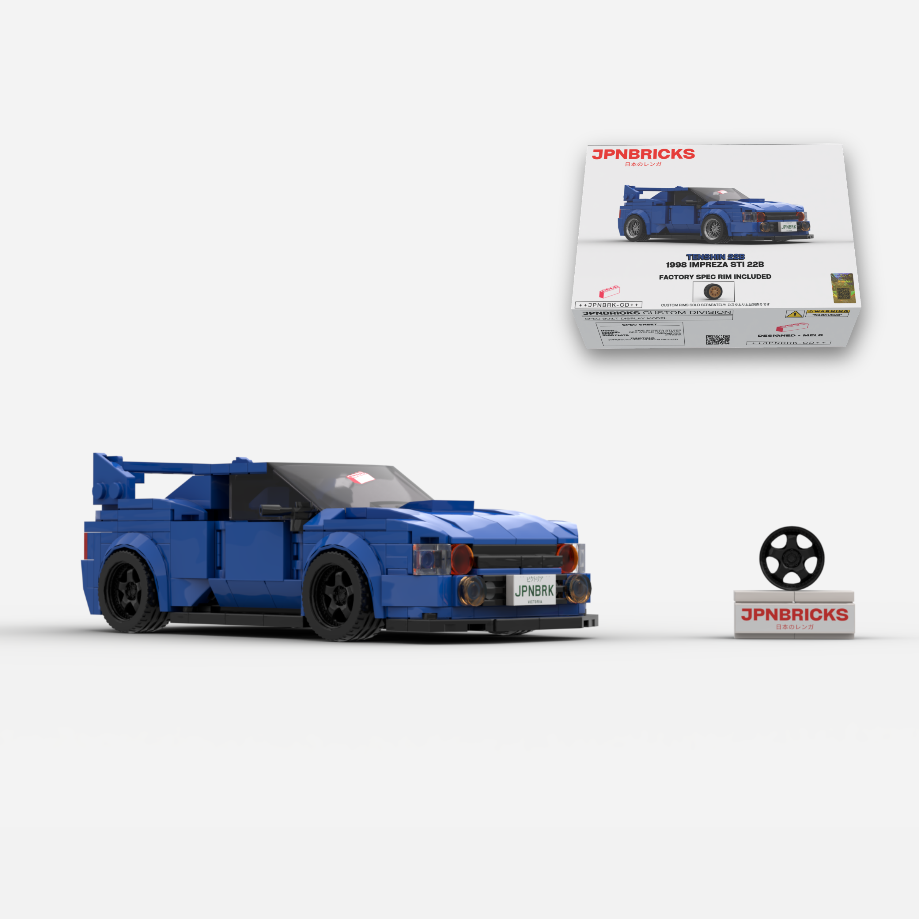 1998 Impreza STI 22B 02C World Rally Blue Brick Car Model Kit
