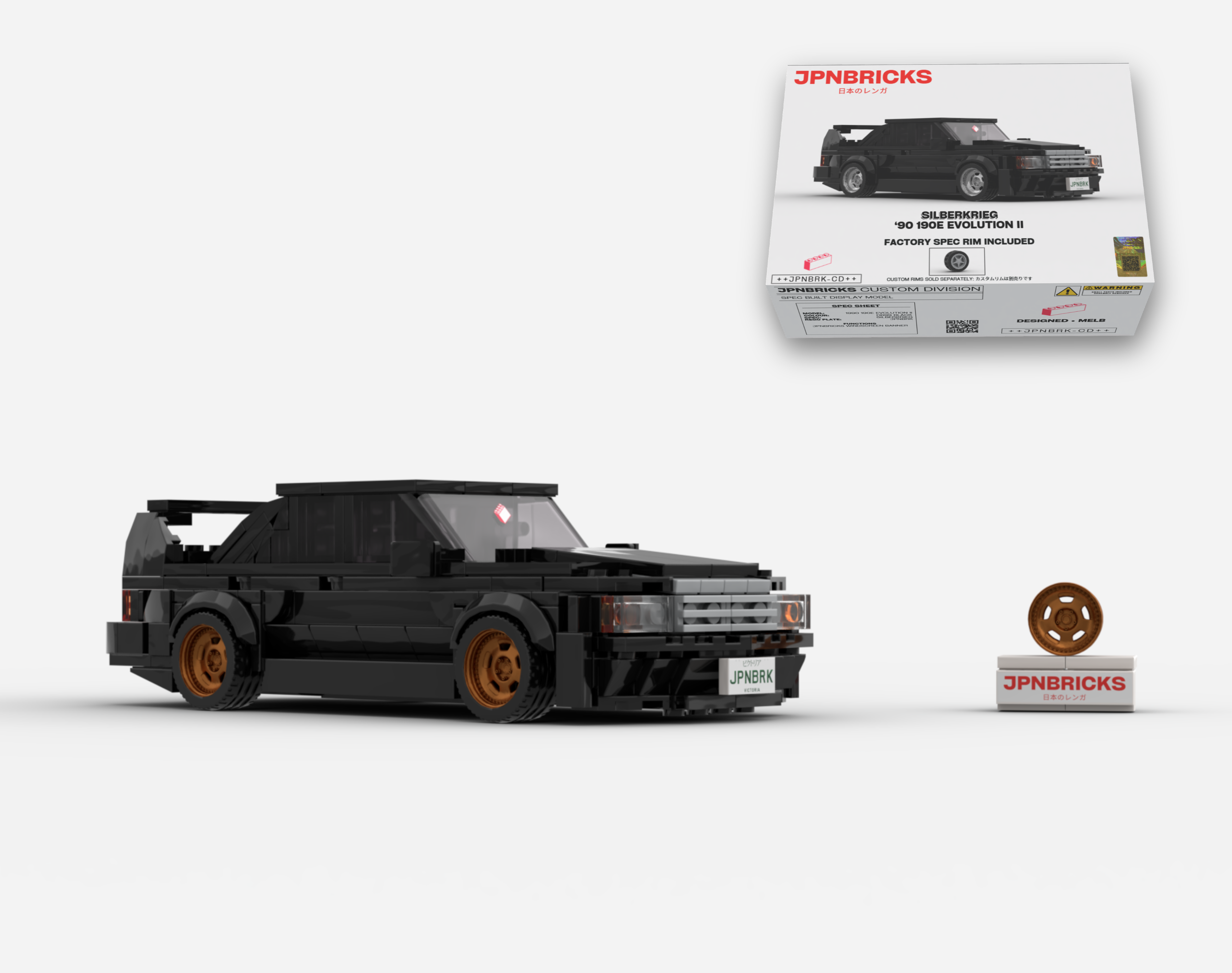 1990 190E EVOLUTION II DB99 BLACK BRICK CAR MODEL KIT
