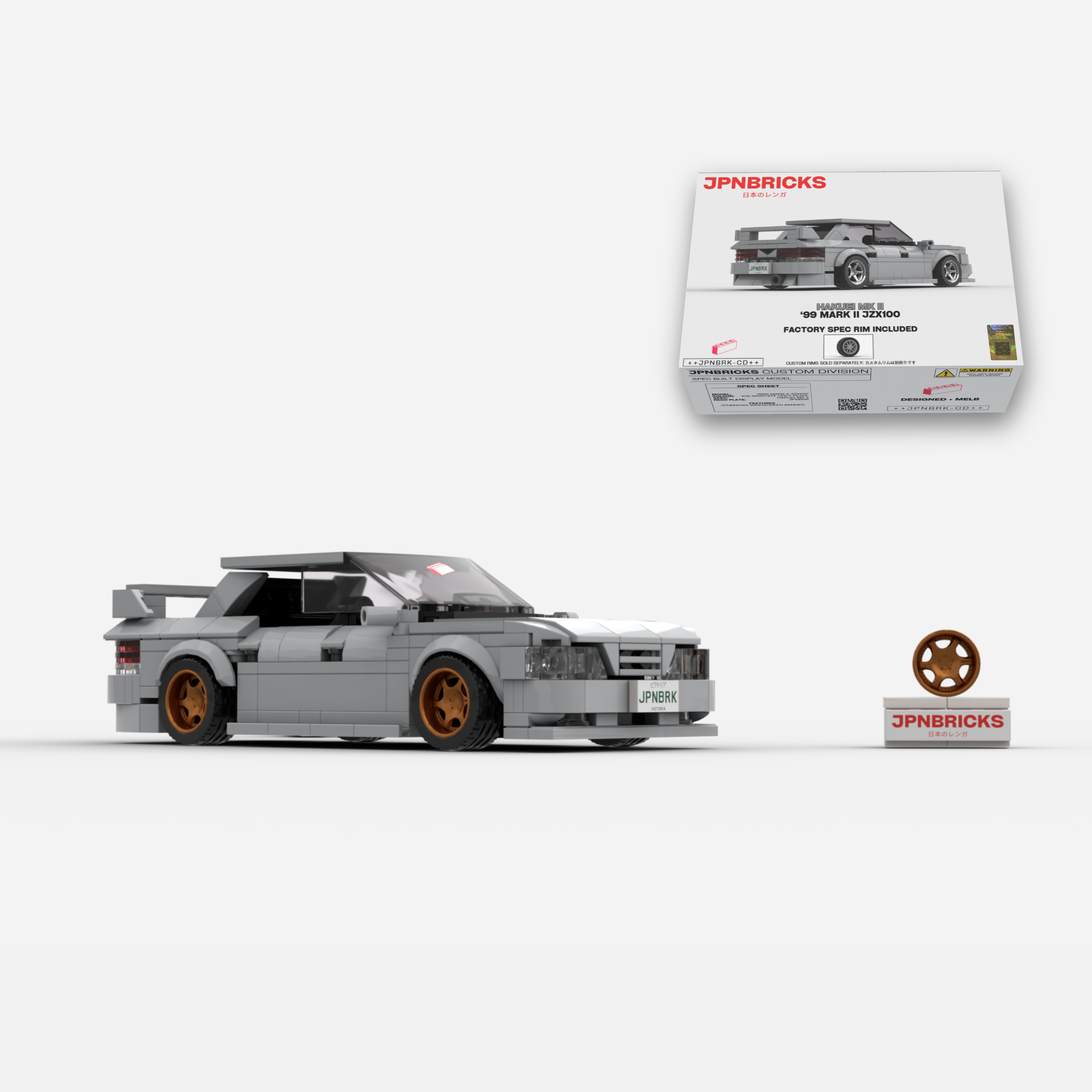 1999 Mark II JZX100 1C6 Grey Brick Car Model Kit