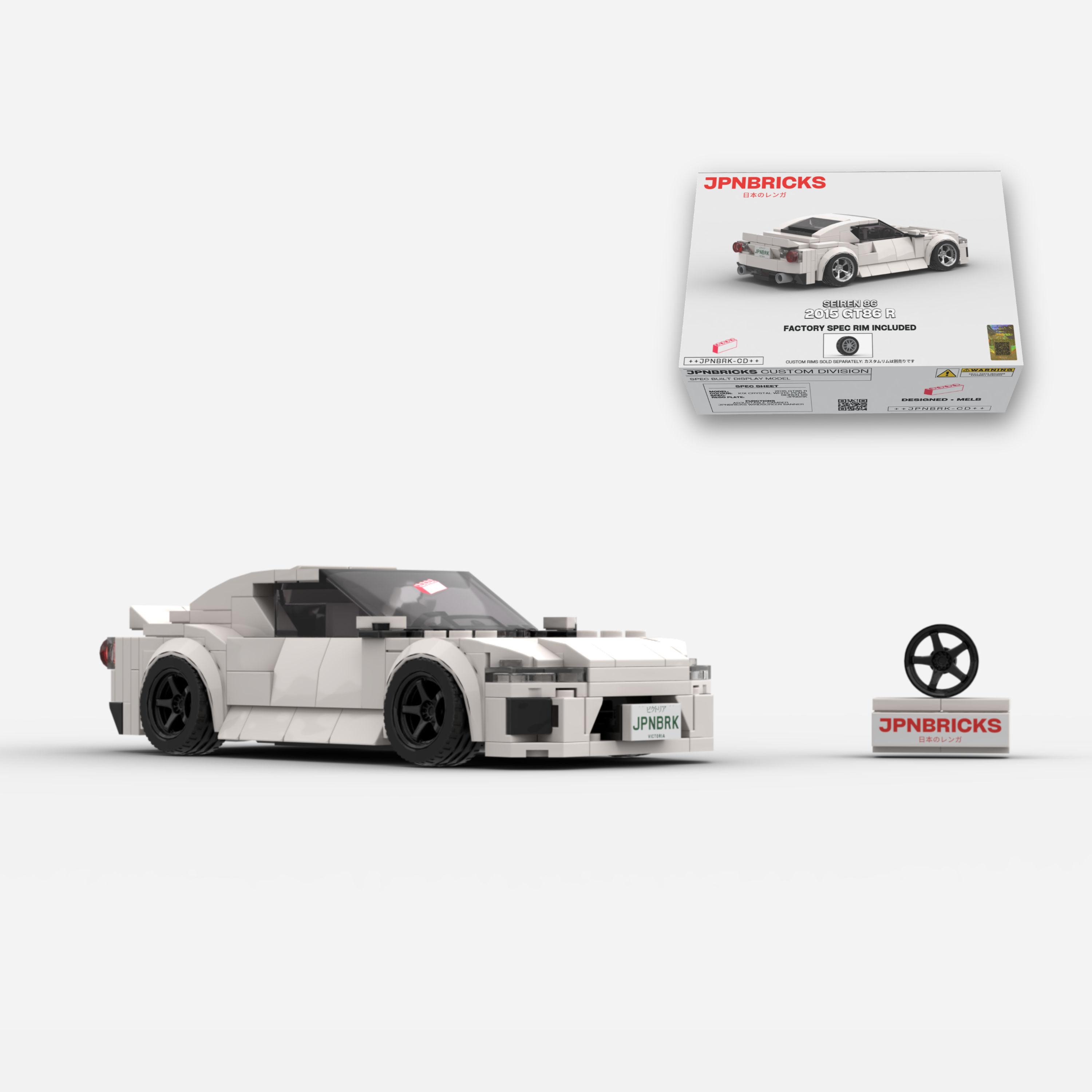 2015 GT86 R K1X White Brick Car Model Kit