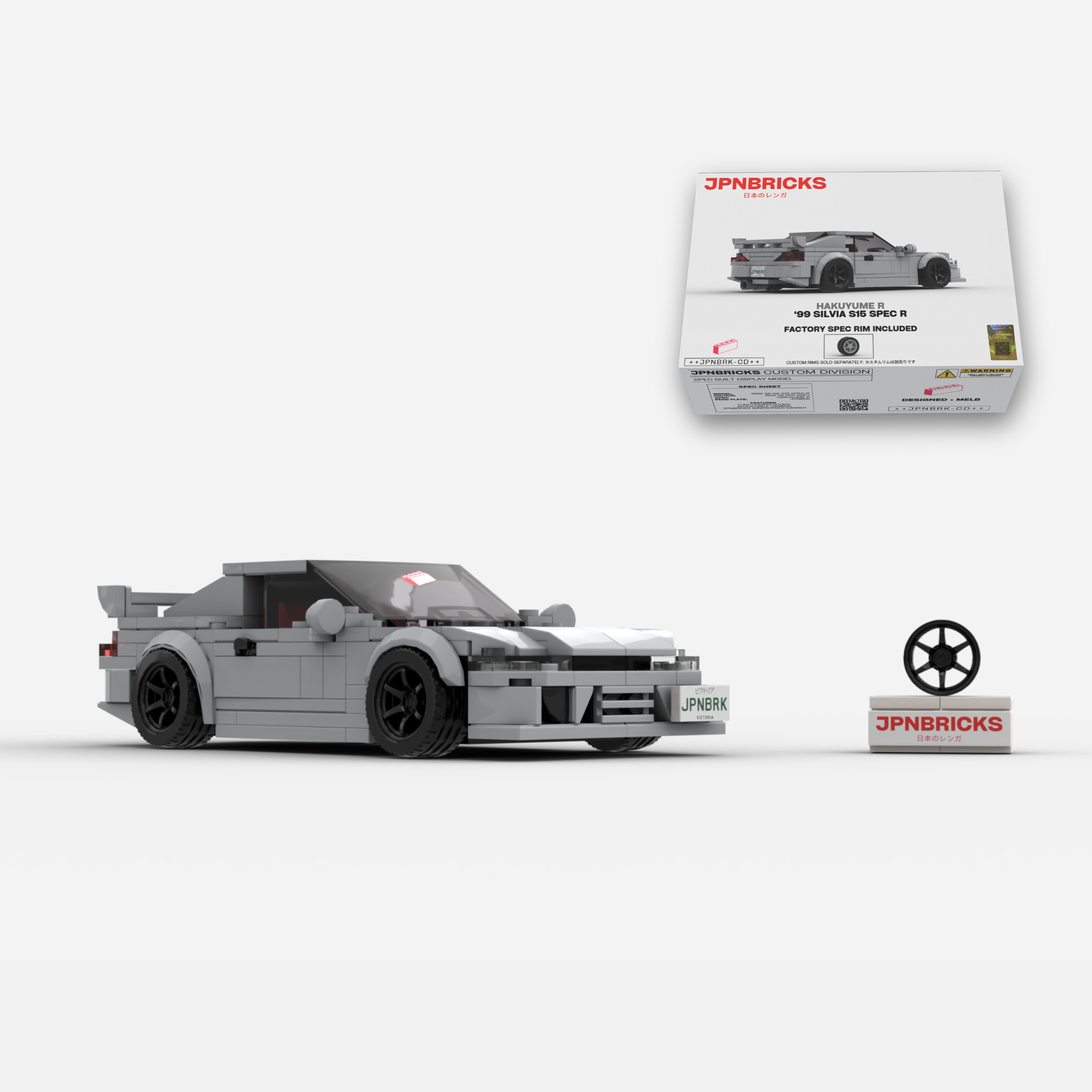 1999 Silvia S15 Spec R WV2 Nardo Brick Car Model Kit