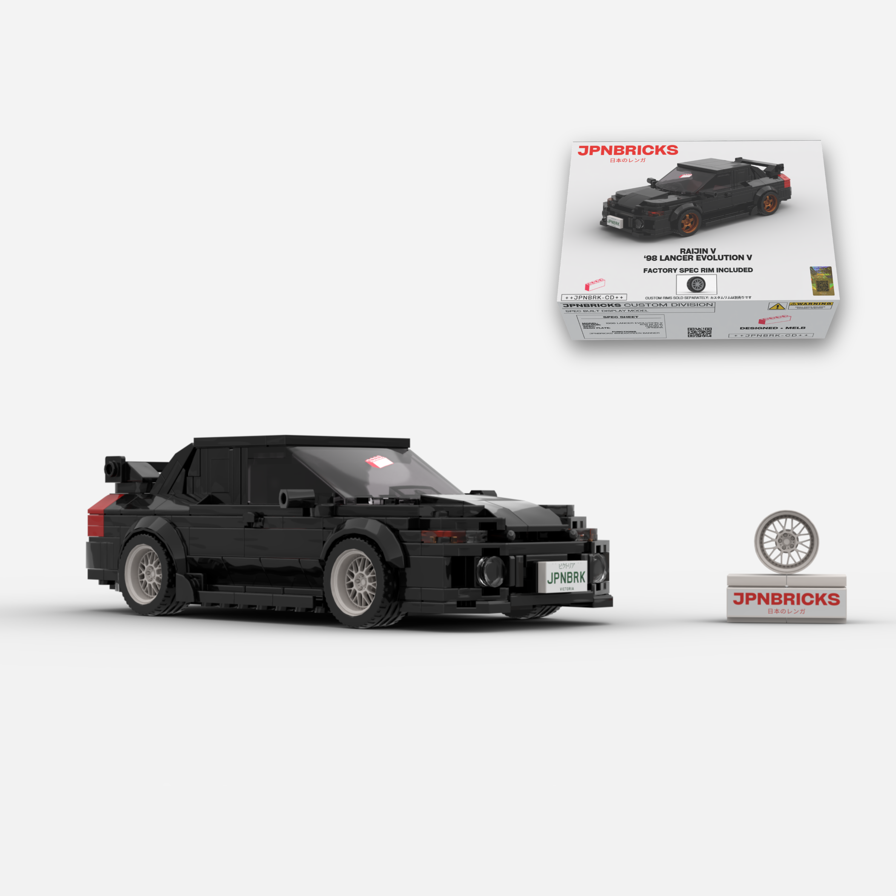 1998 Lancer Evolution V X08 Black Brick Car Model Kit