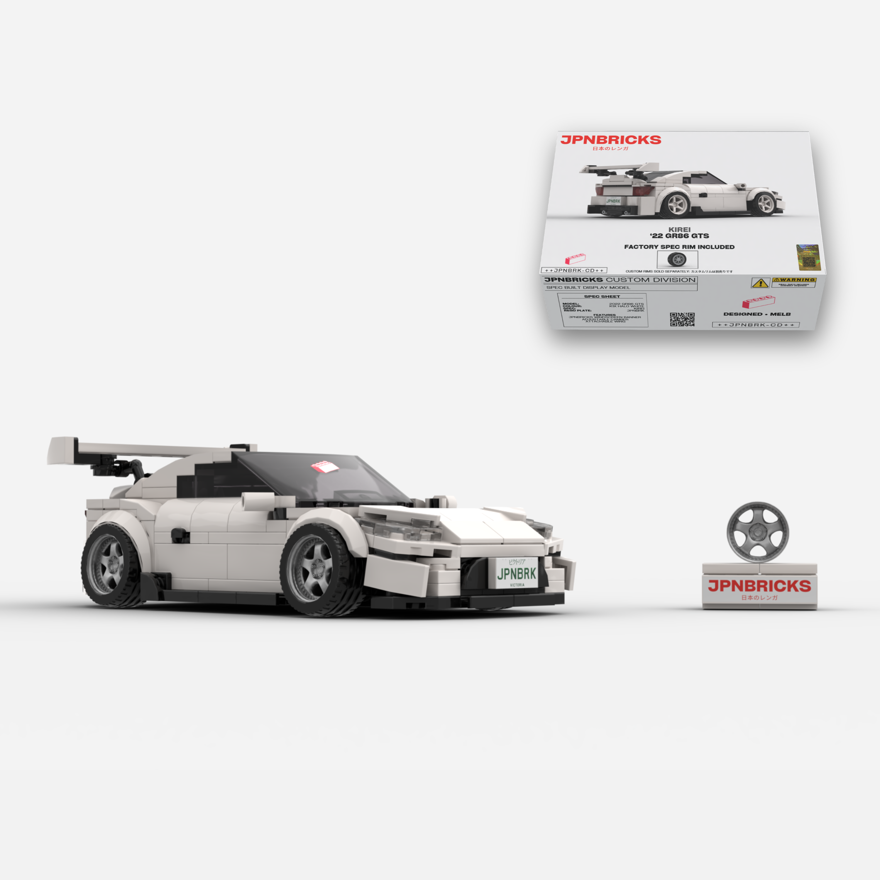 2022 GR86 GTS K1X White Brick Car Model Kit