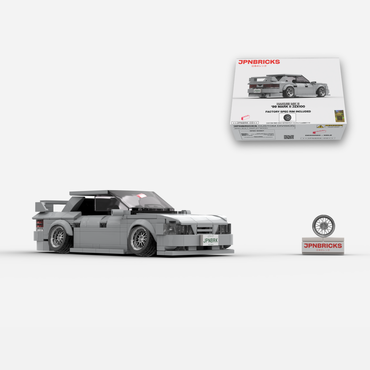 1999 Mark II JZX100 1C6 Grey Brick Car Model Kit