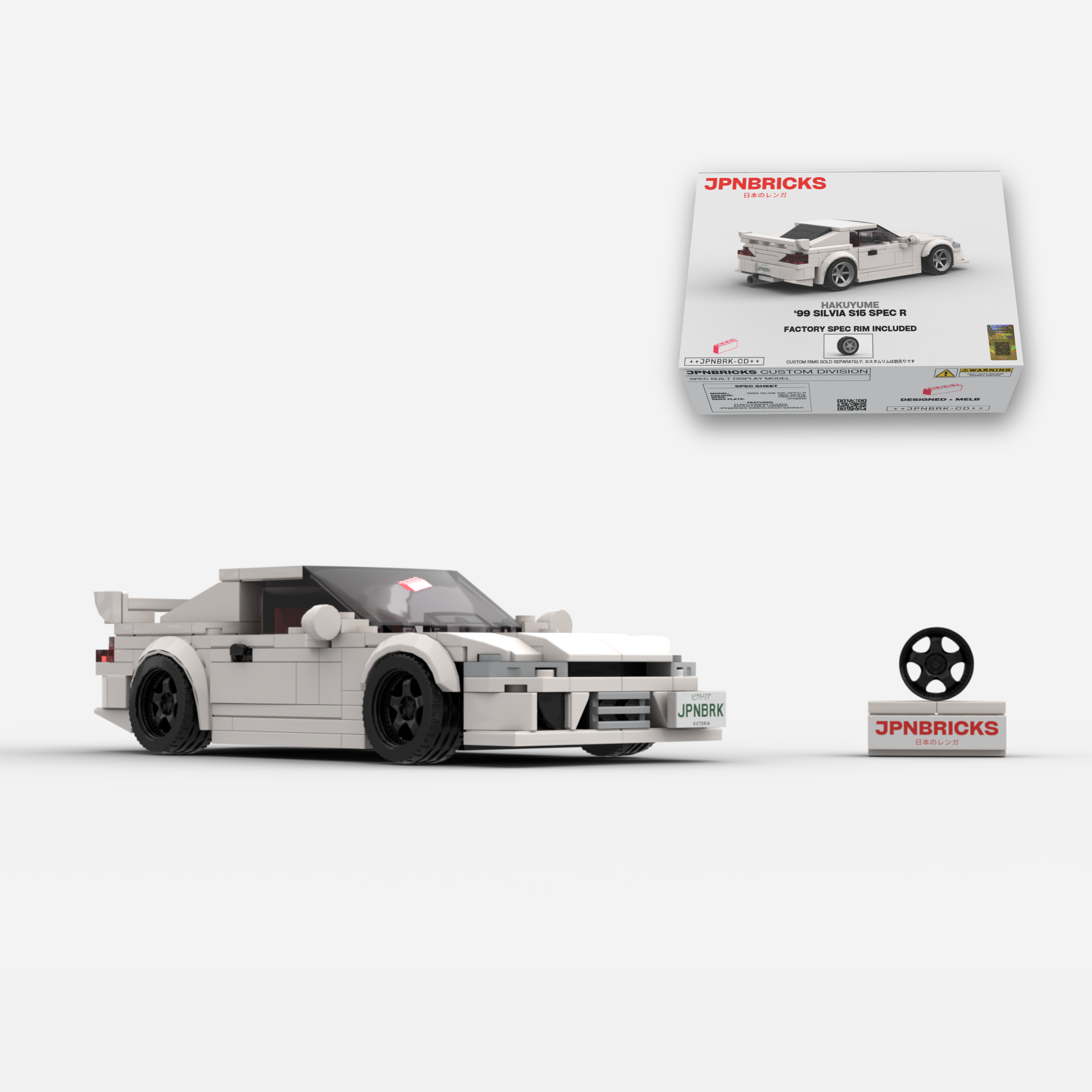 1999 SILVIA S15 SPEC R QM1 WHITE BRICK CAR MODEL KIT