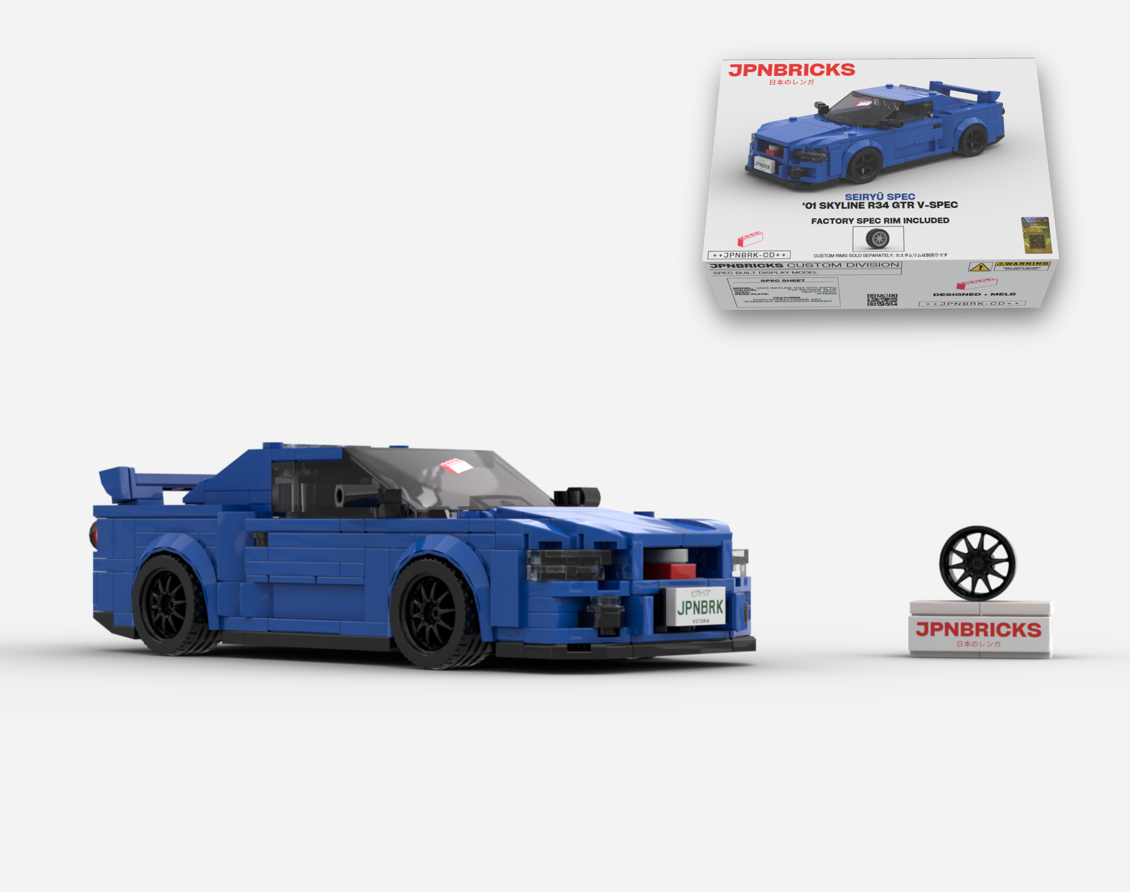 2001 SKYLINE R34 GTR V-SPEC II TV2 BAYSIDE BLUE