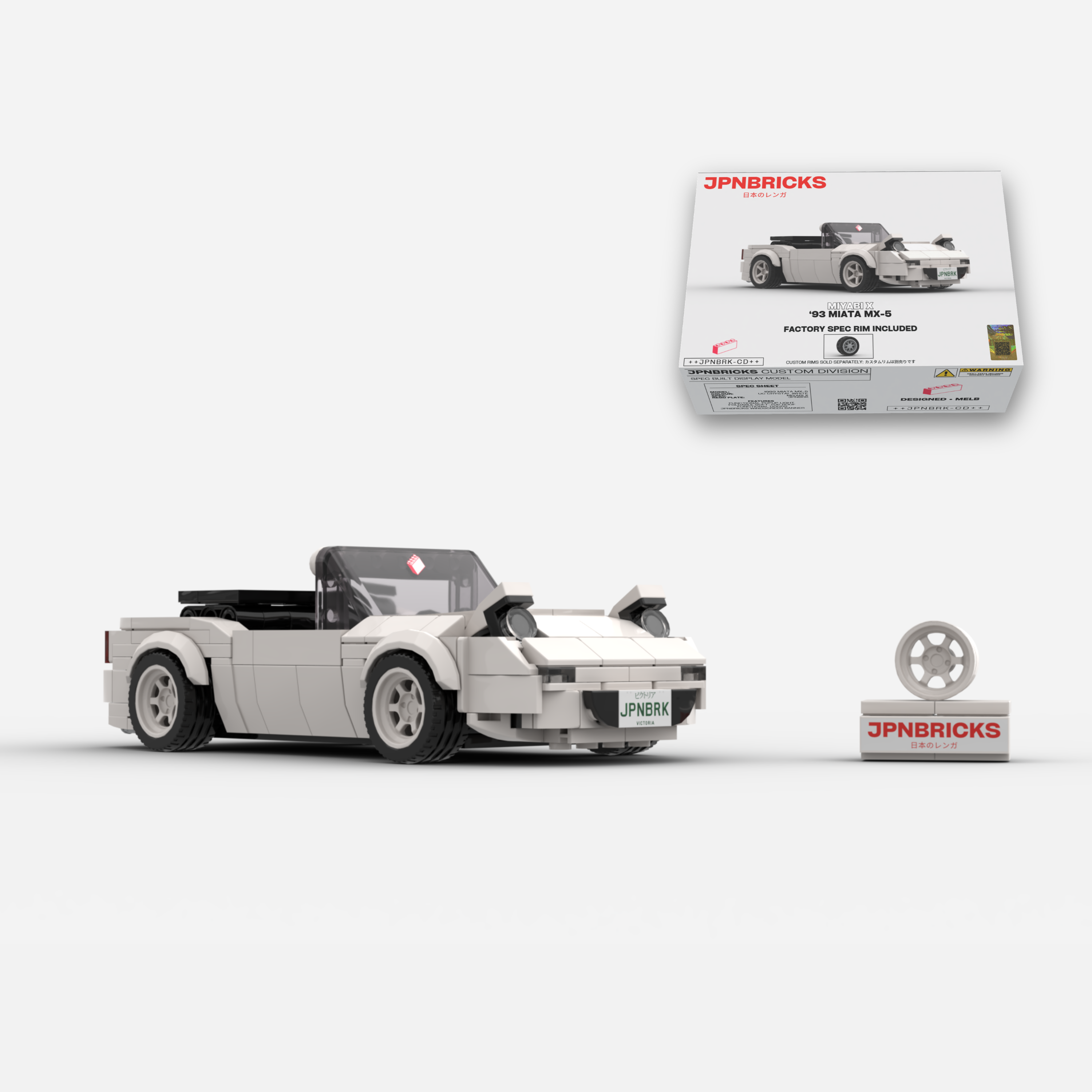 1993 MIATA MX-5 UC CRYSTAL WHITE BRICK CAR MODEL KIT