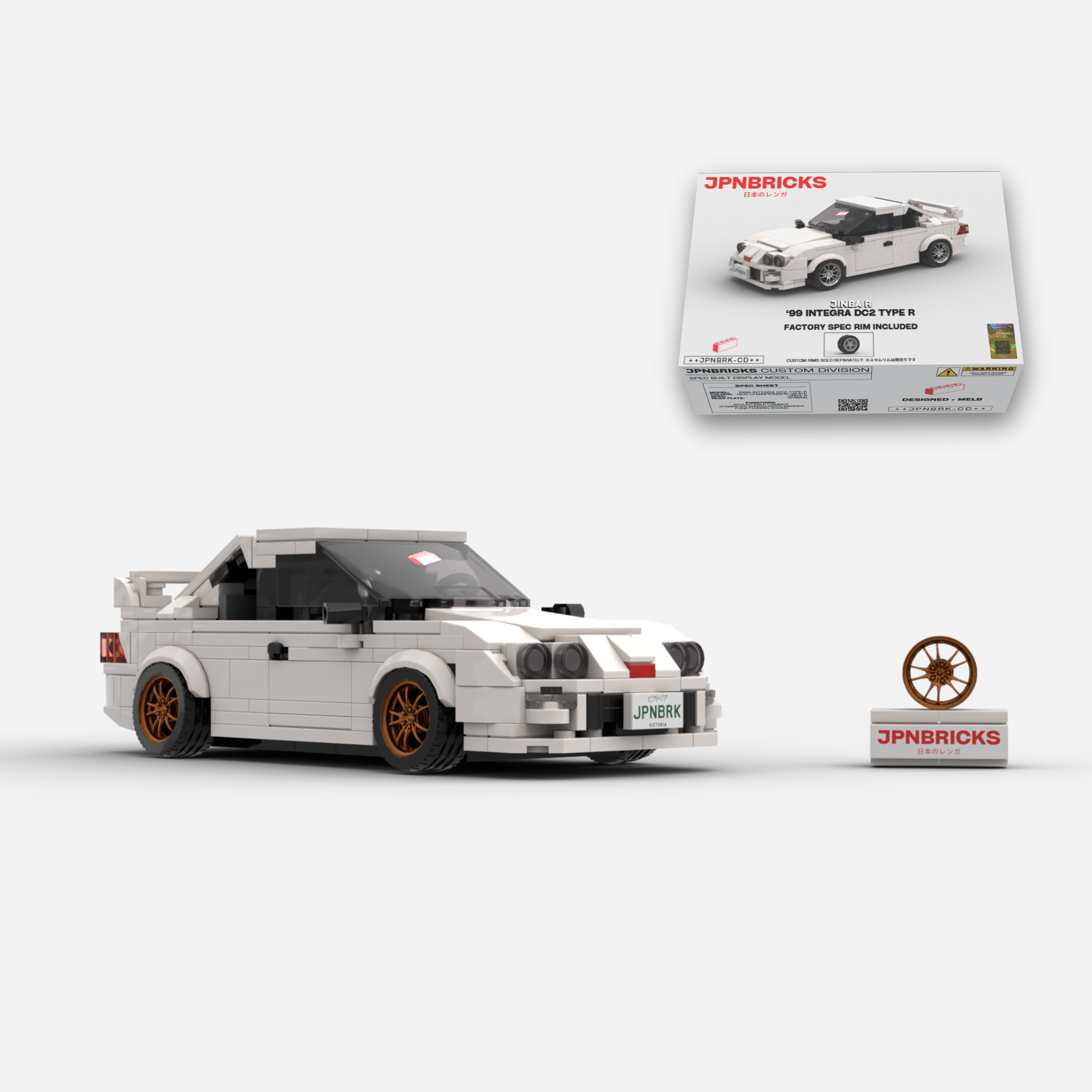 [PRE-ORDER] 1999 Integra DC2 Type R NH0 Championship White Brick Car Model Kit