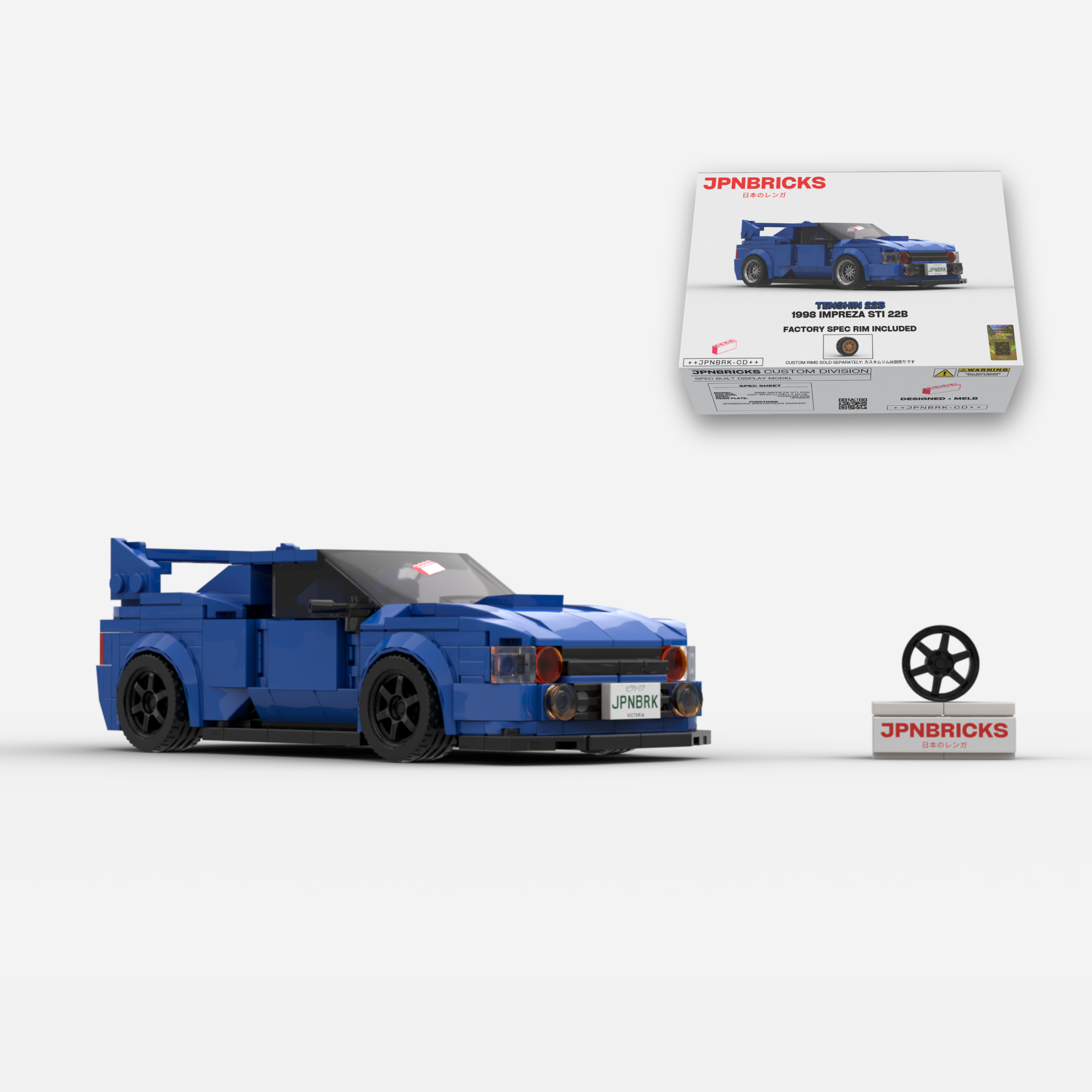 1998 Impreza STI 22B 02C World Rally Blue Brick Car Model Kit