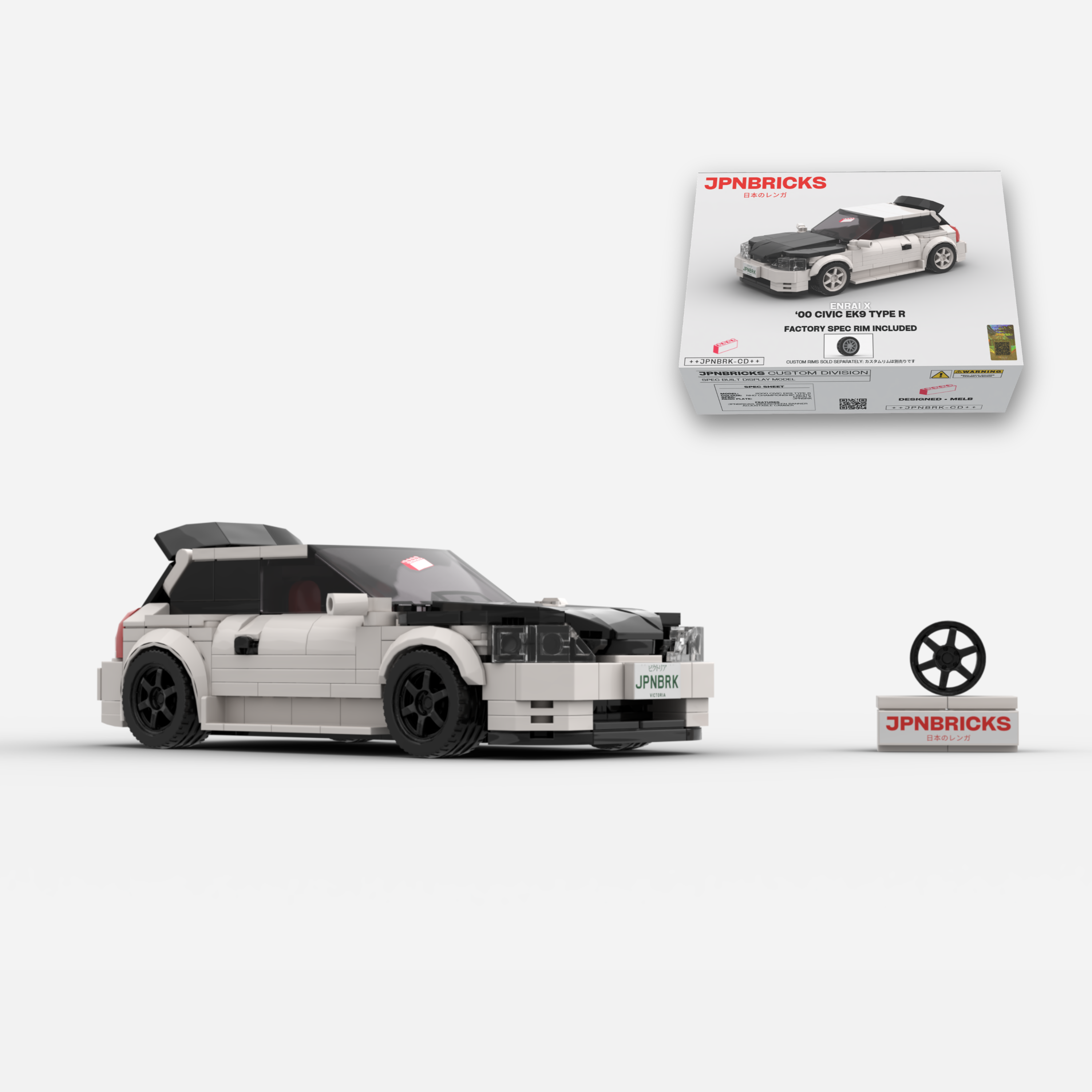 2000 Civic EK9 Type R NH0 Championship White Brick Car Model Kit